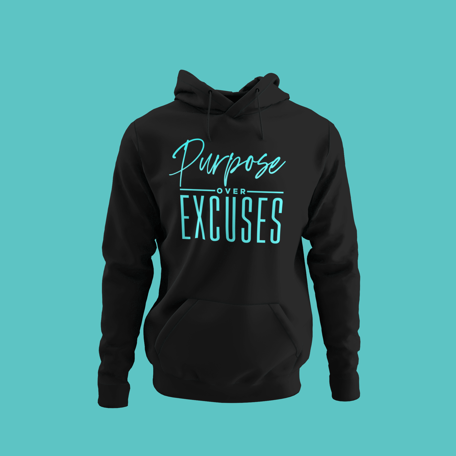 Purpose Over Excuses Blue Baby Hoodie Adult Black (special)