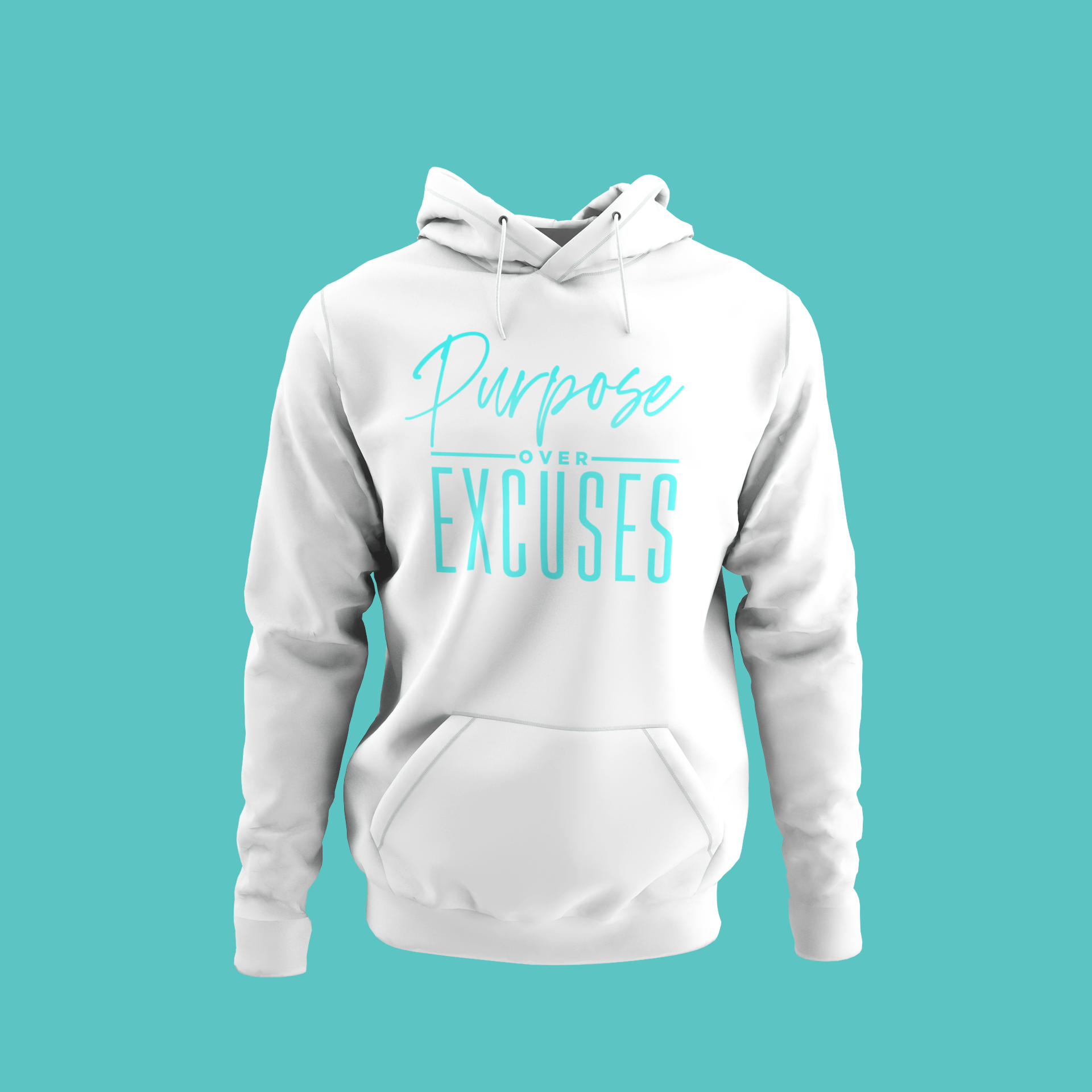 Purpose Over Excuses Blue Baby Hoodie Adult White (special)