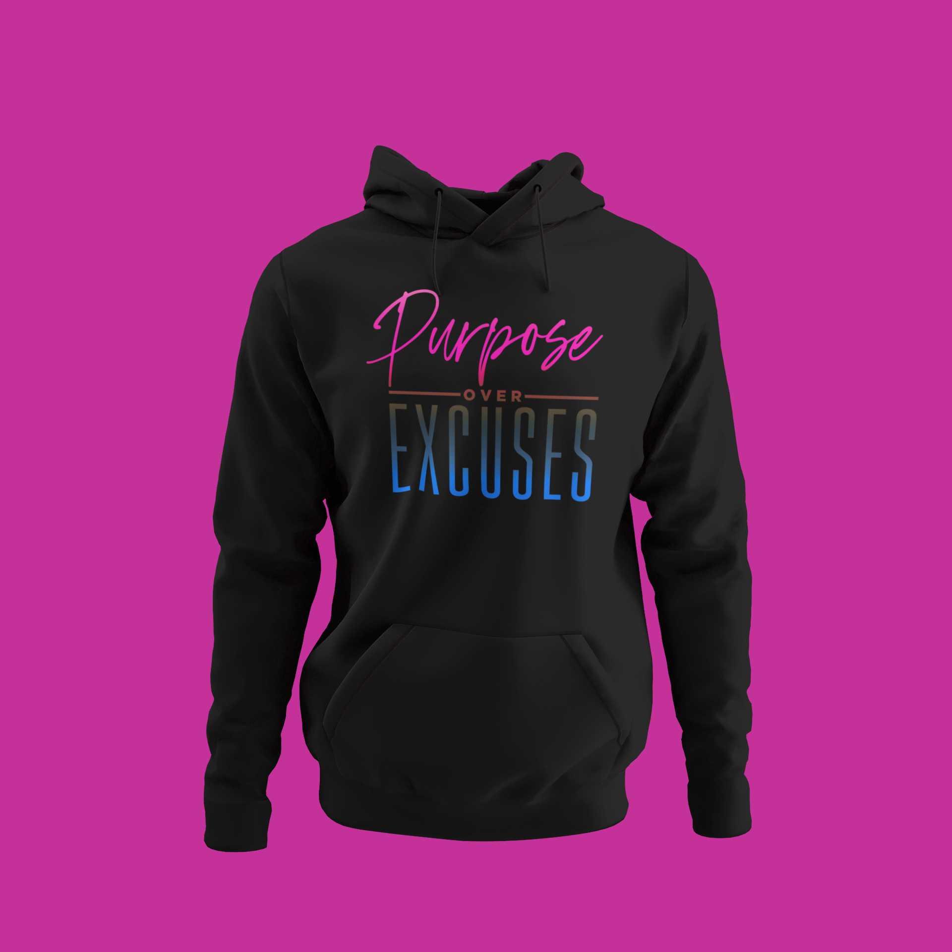 Purpose Over Excuses Vegas Hoodie Adult Black (special)