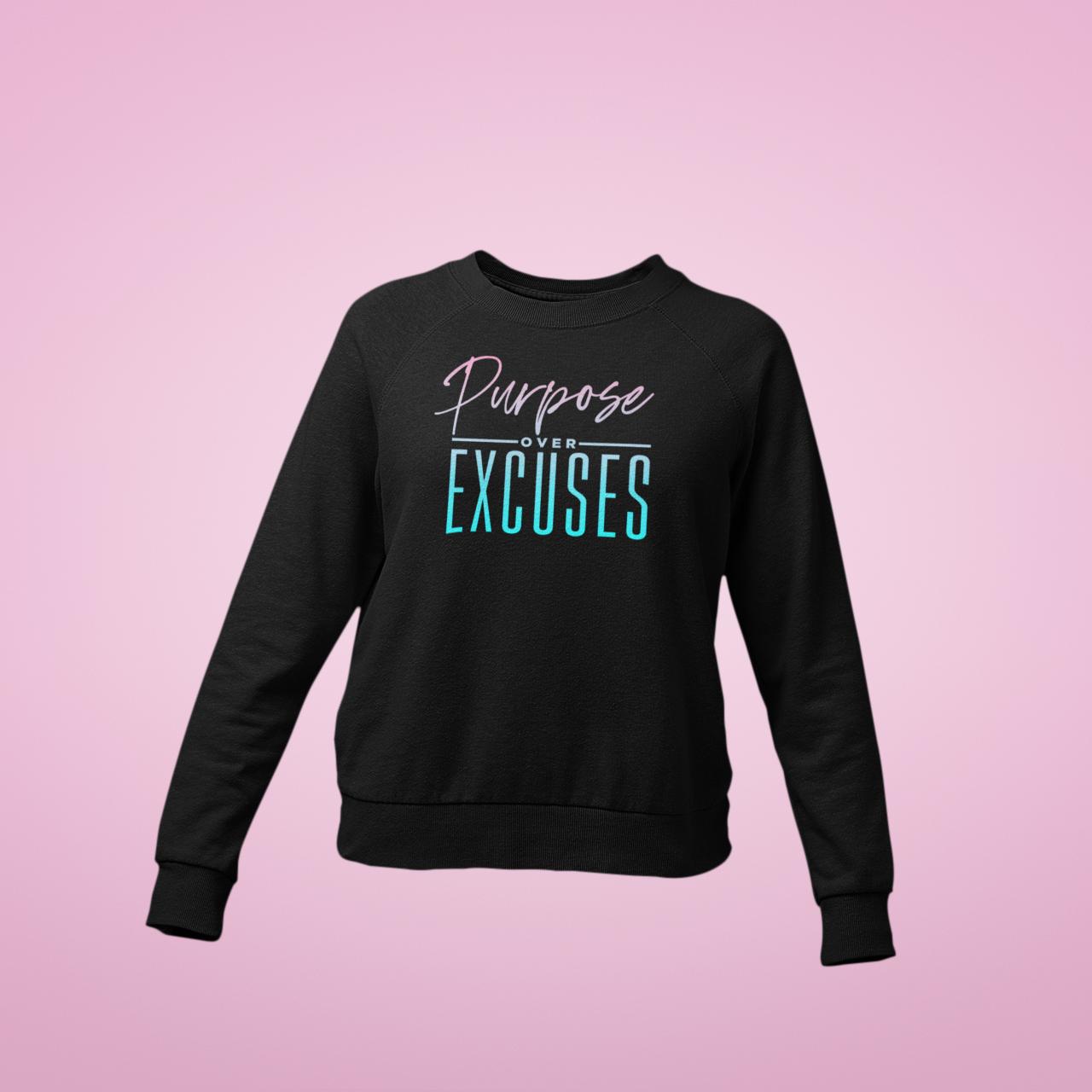 Purpose Over Excuses Youth Marshmallow Sweatshirt Black (special)