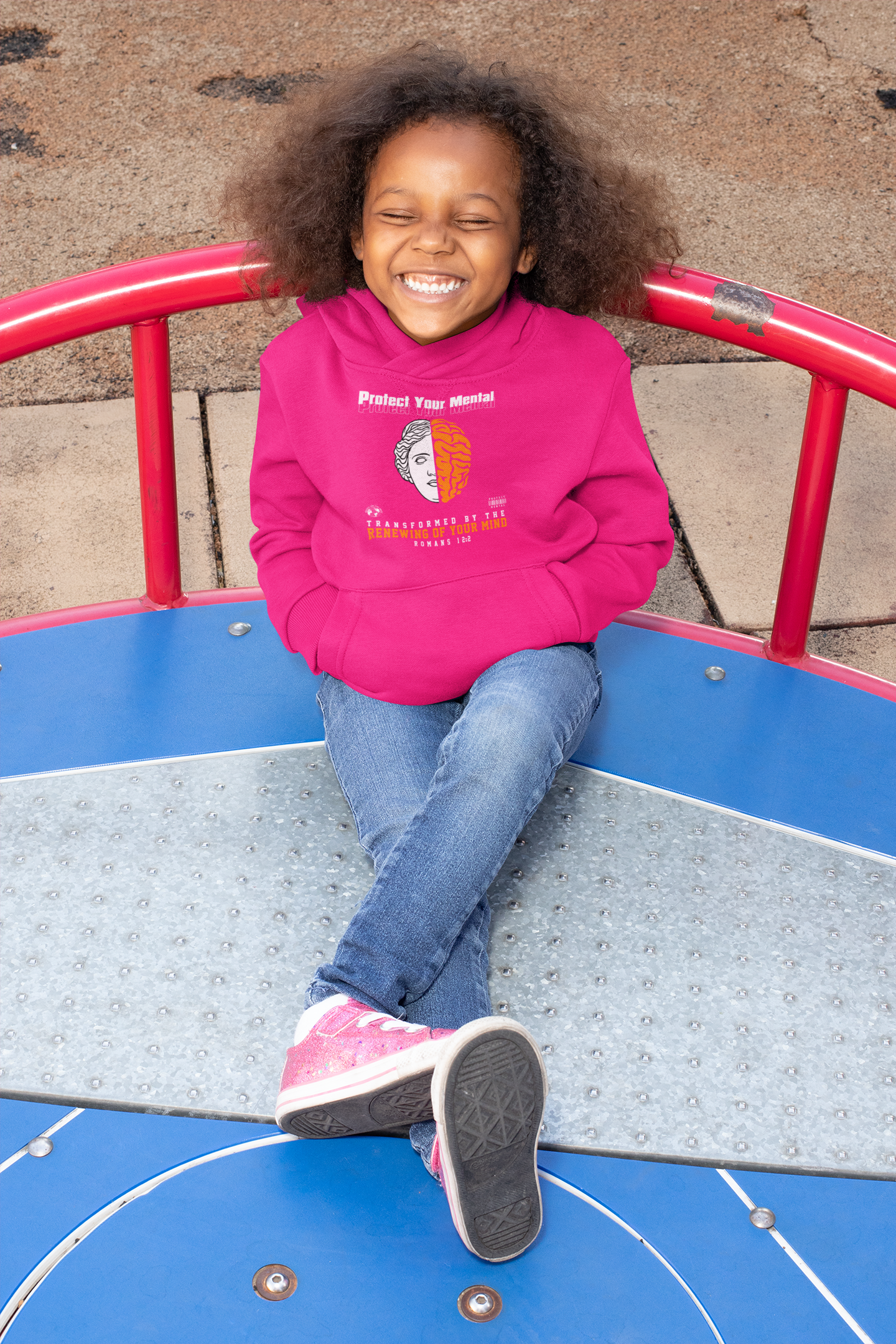 PROTECT YOUR MENTAL YOUTH HOODIE HELICONA PINK