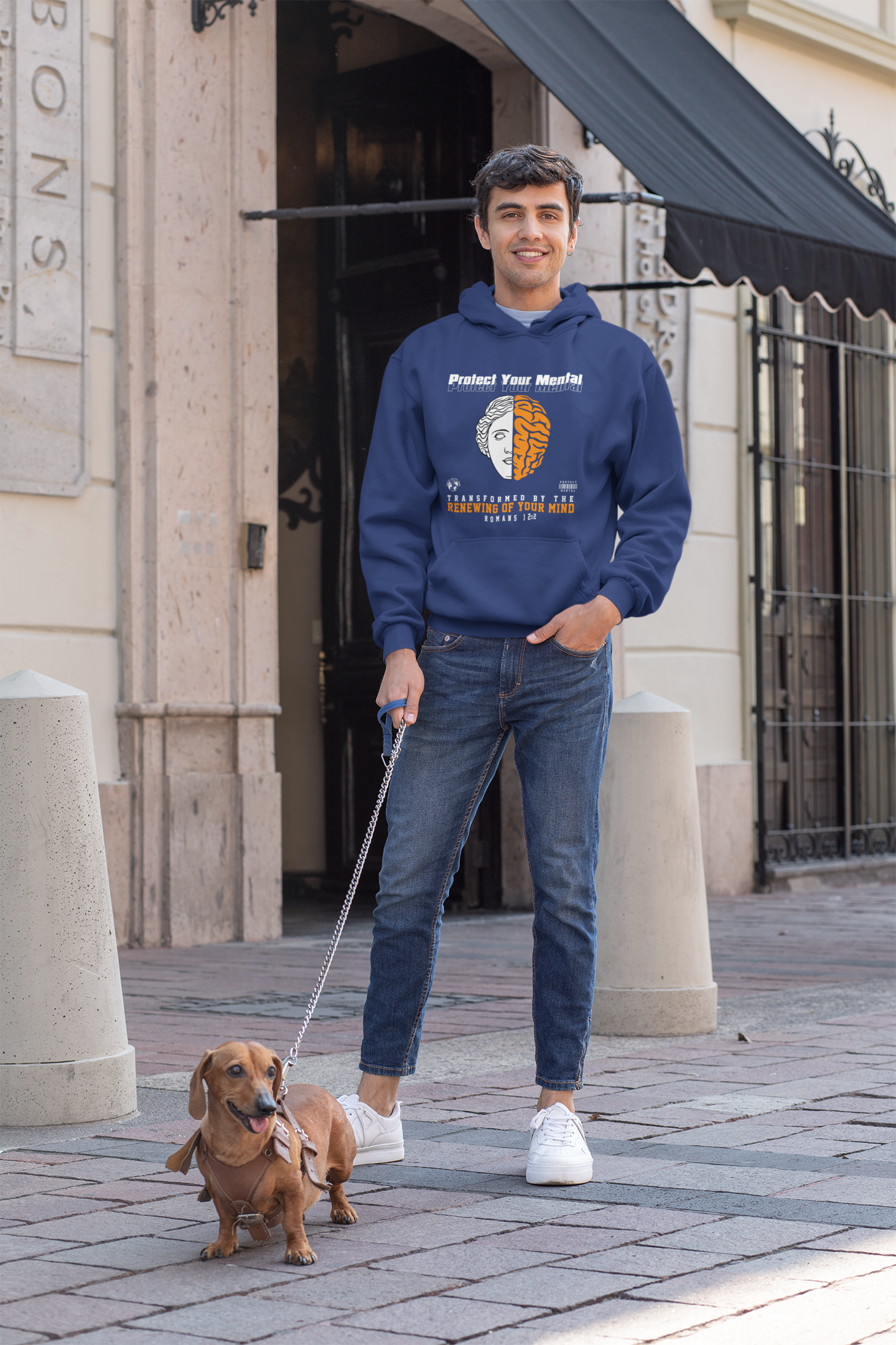 PROTECT YOUR MENTAL ADULT HOODIE NAVY BLUE