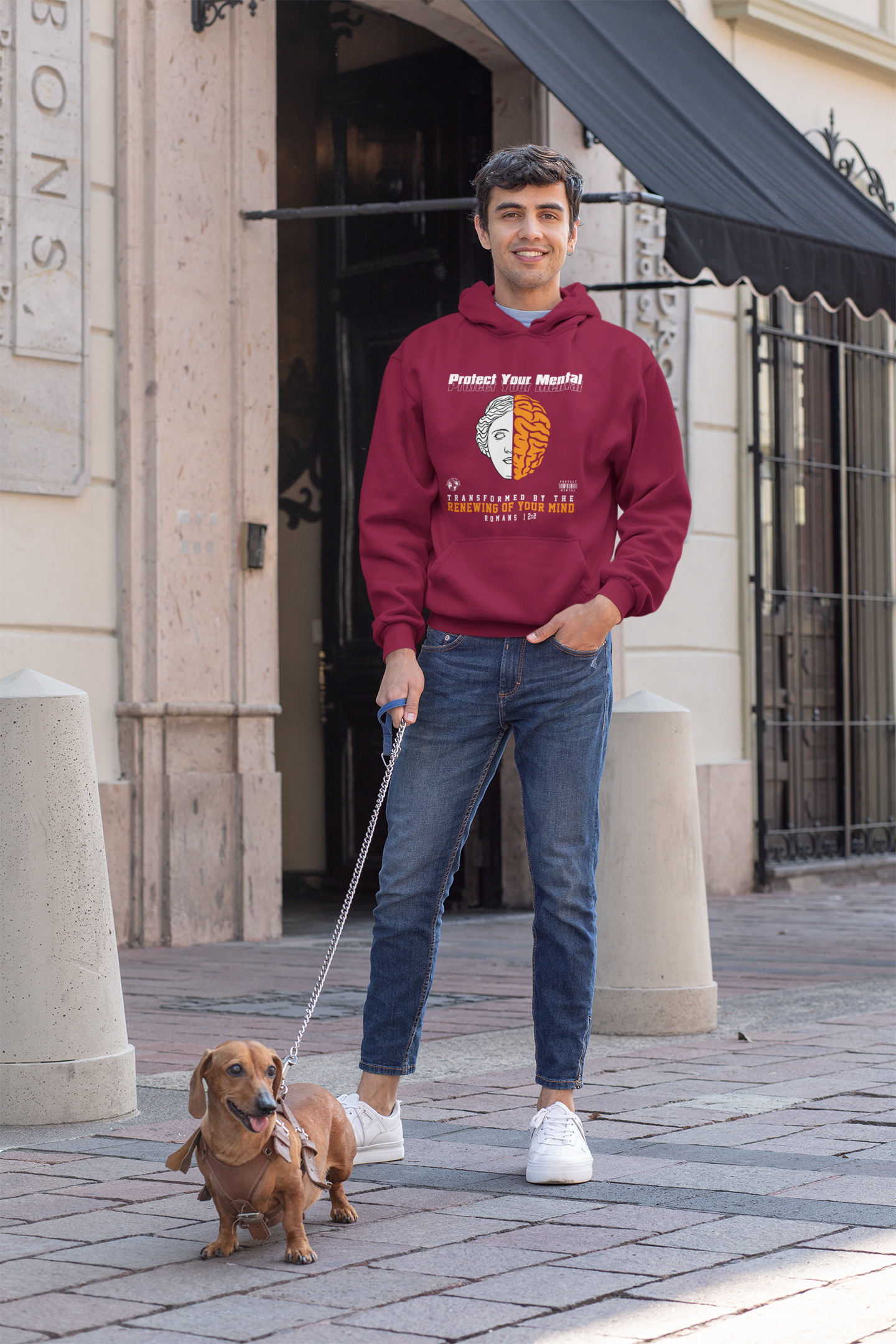 PROTECT YOUR MENTAL ADULT HOODIE MAROON