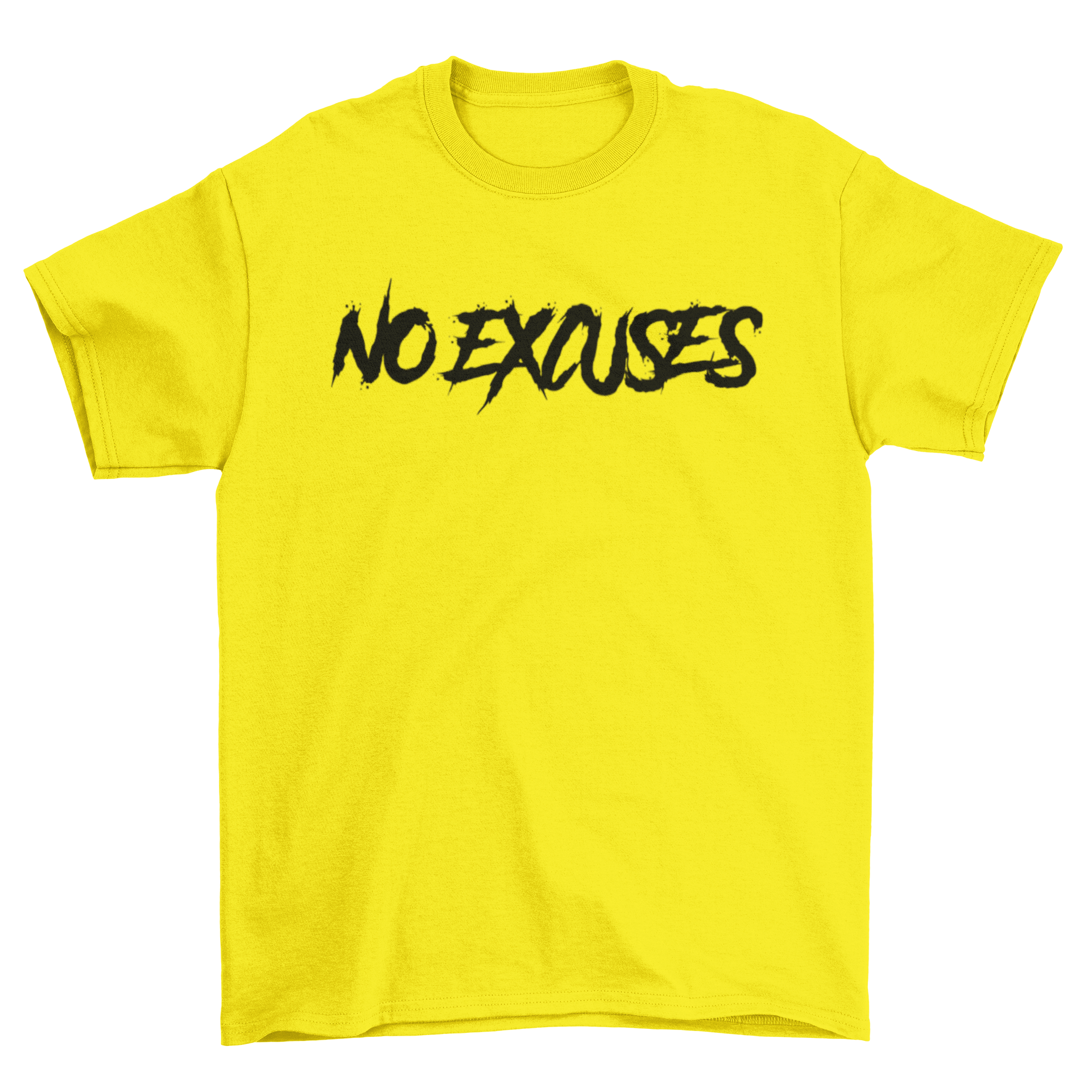 No Excuses Adult T-shirts Yellow (BIG LOGO)
