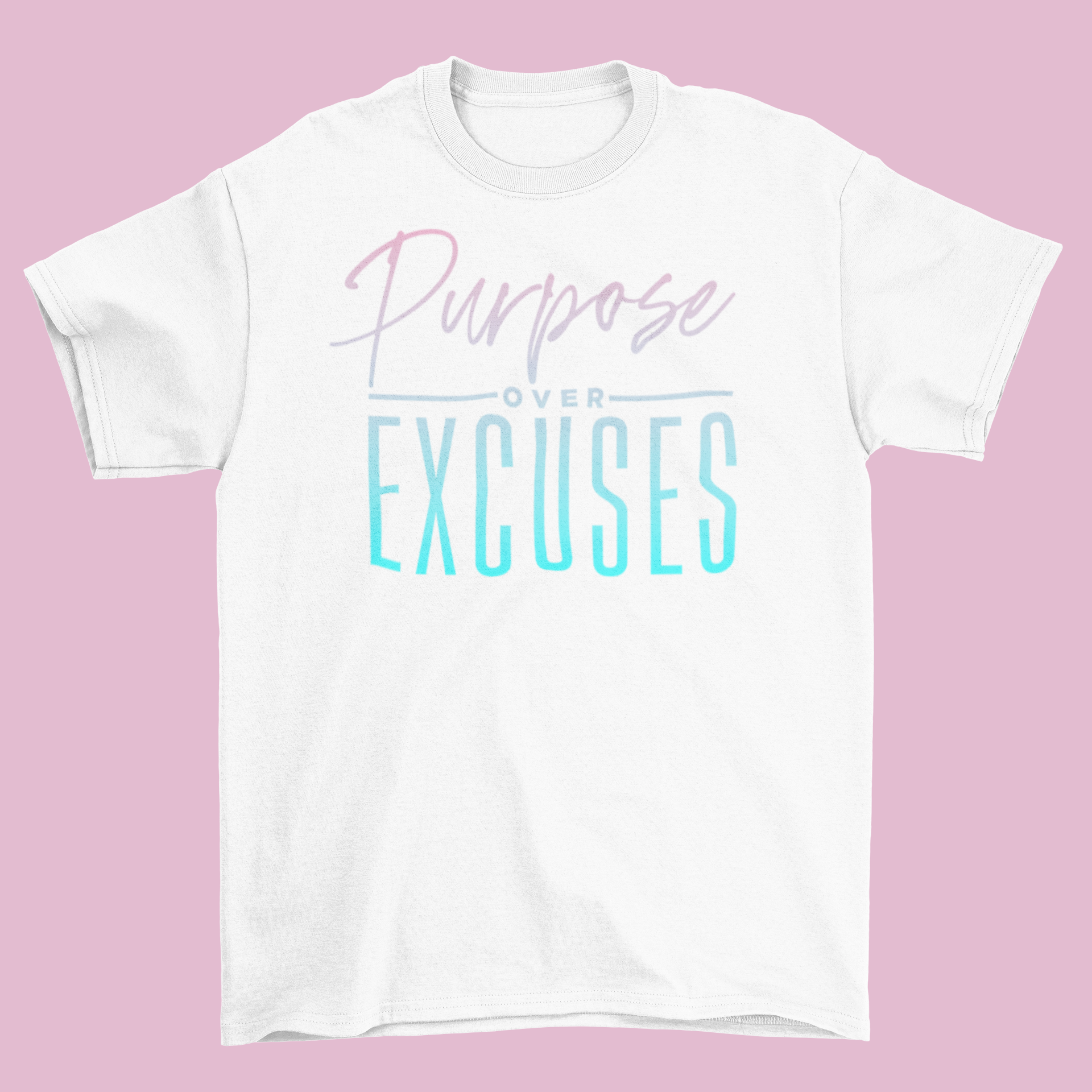 Purpose Over Excuses Youth Marshmallow T-shirt White (special)