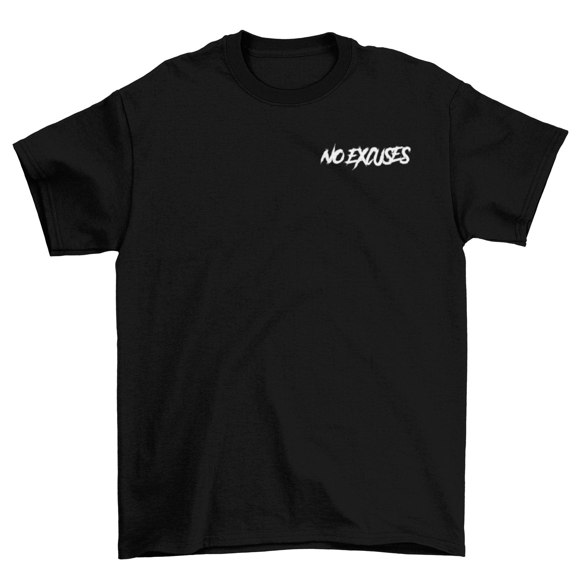 No Excuses Adult T-shirts Black (SMALL LOGO)