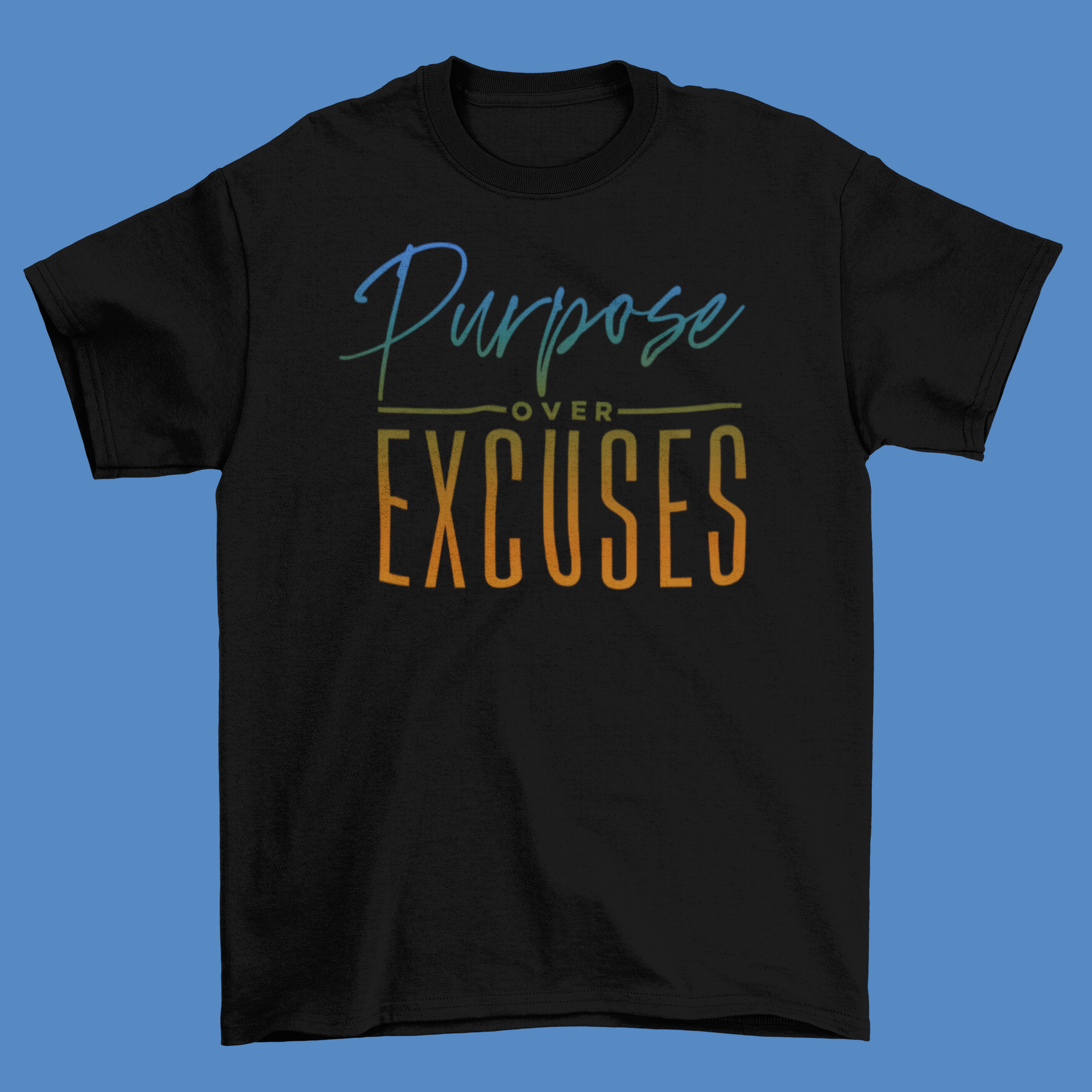 Purpose Over Excuses Youth Blue Bear Jr T-shirt Black (special)