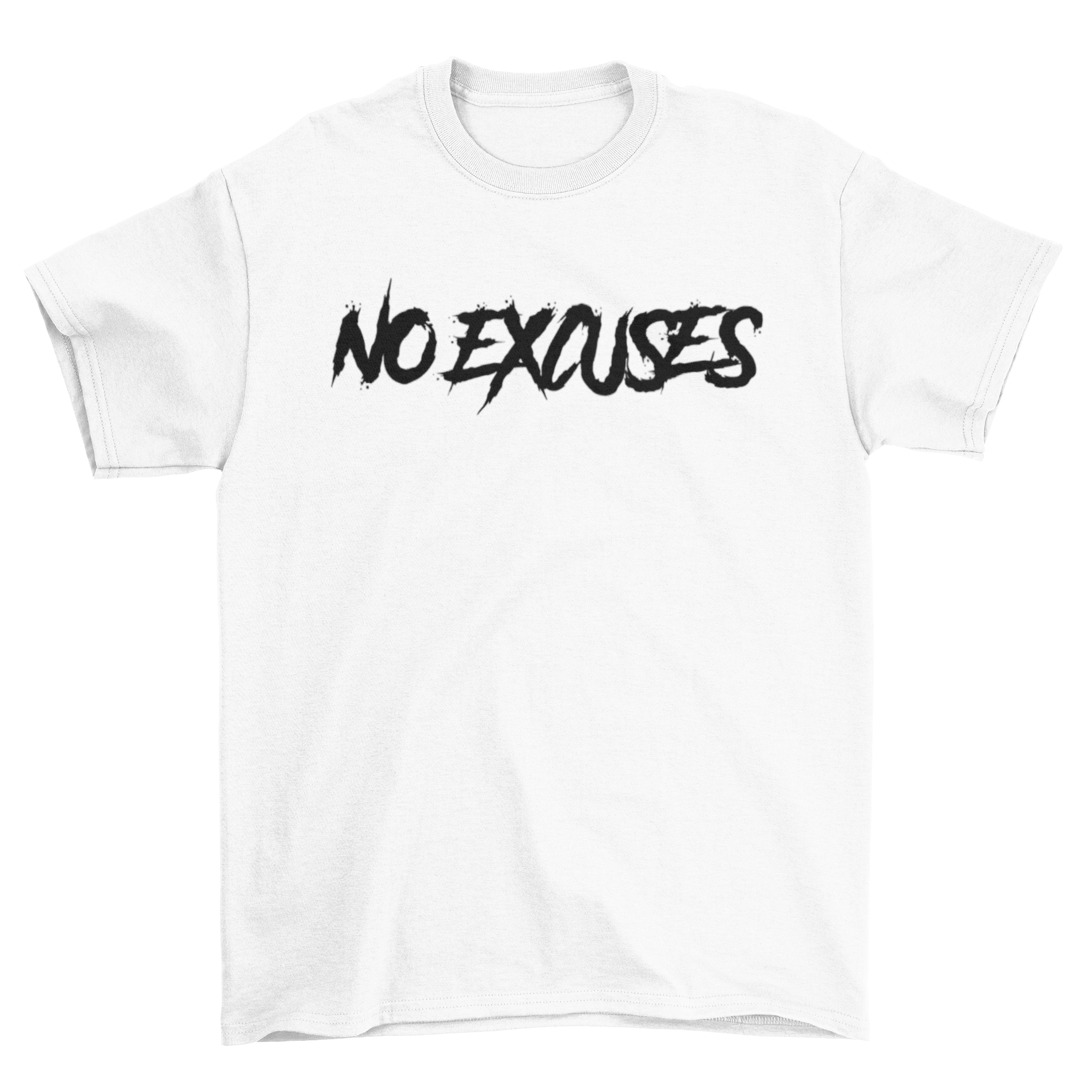 No Excuses Adult T-shirts White (BIG LOGO)