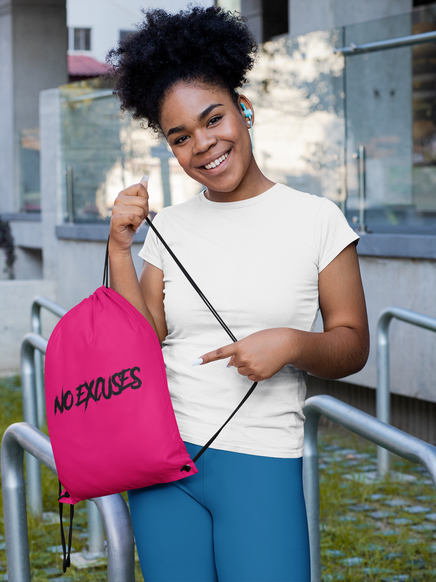 No Excuses Drawstring Bag