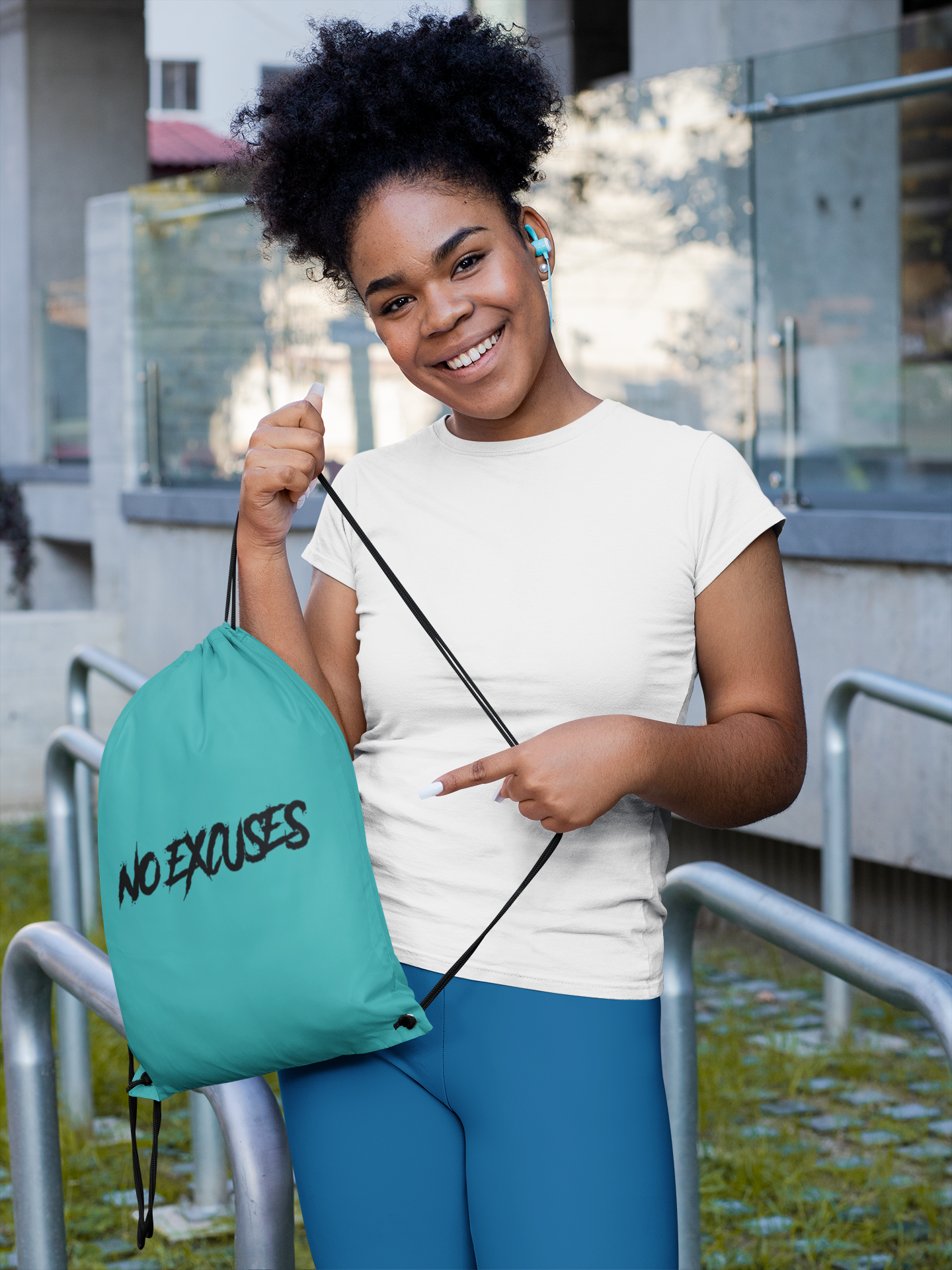 No Excuses Drawstring Bag