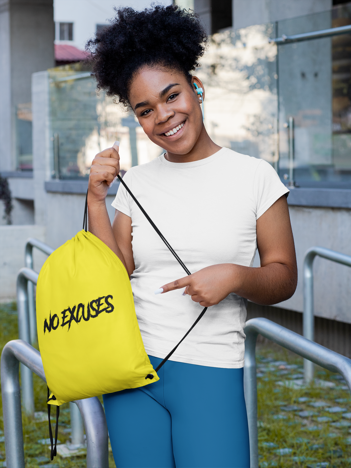 No Excuses Drawstring Bag