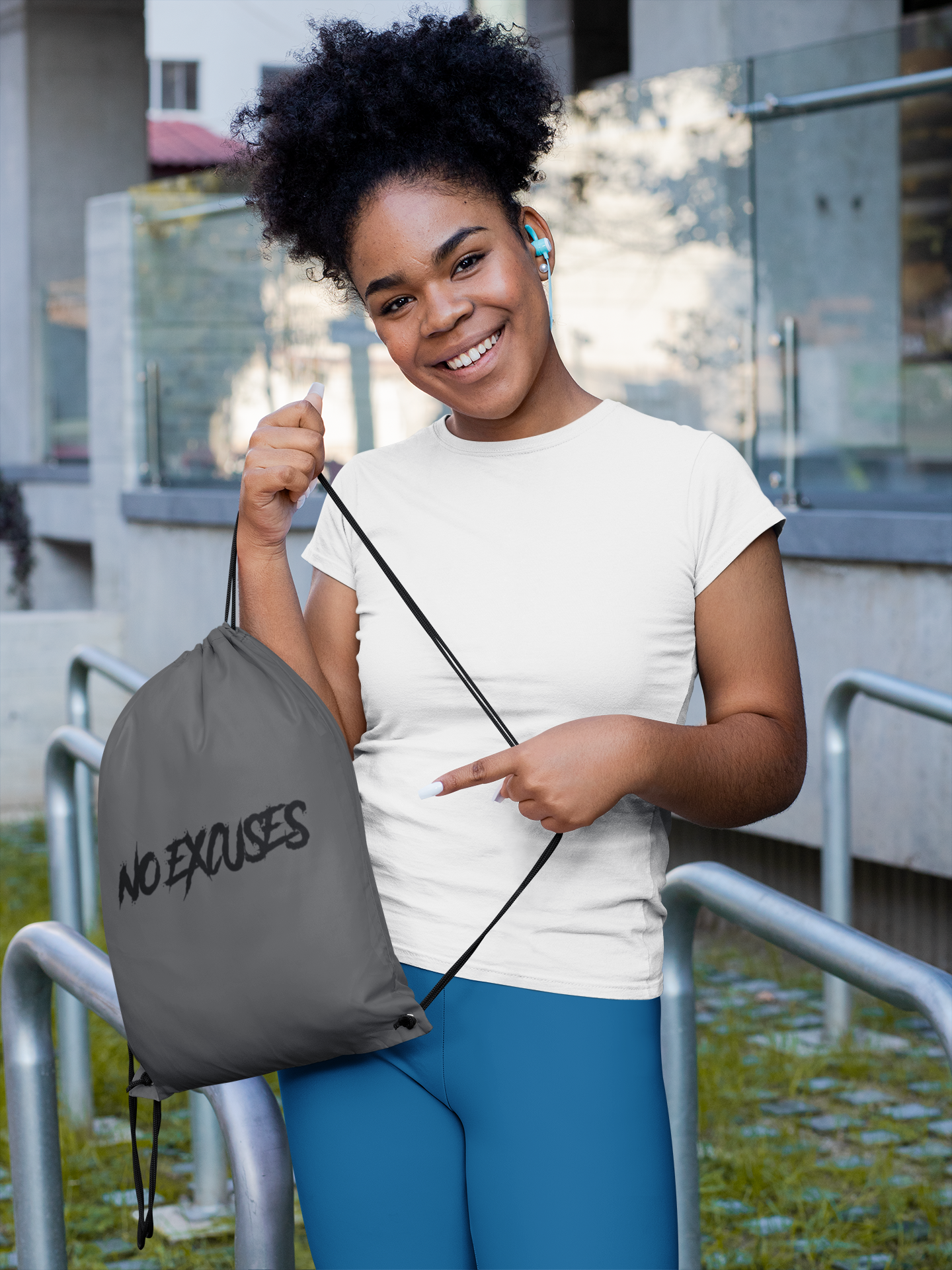No Excuses Drawstring Bag