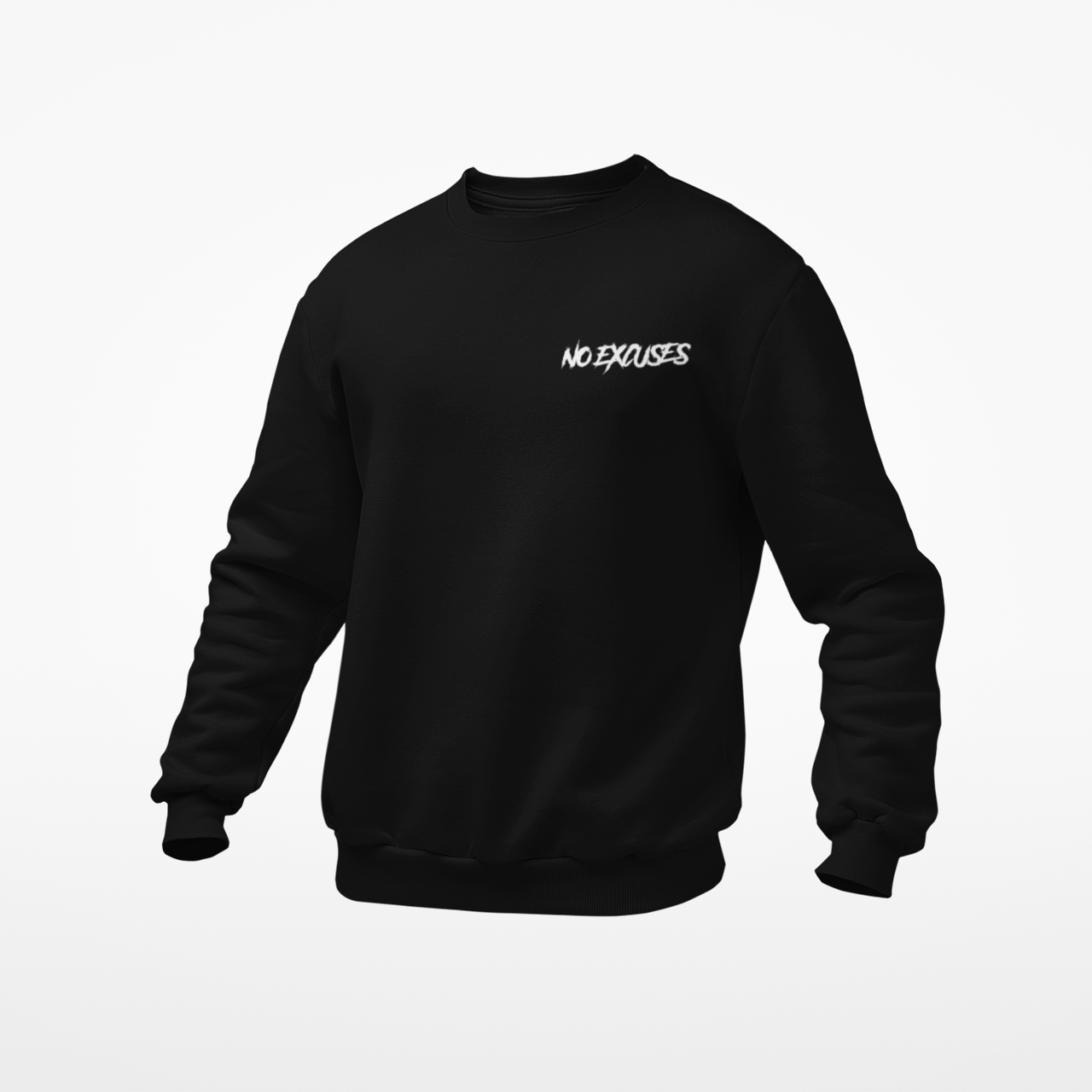 No Excuses Adult Sweatshirts Black (SMALL LOGO)