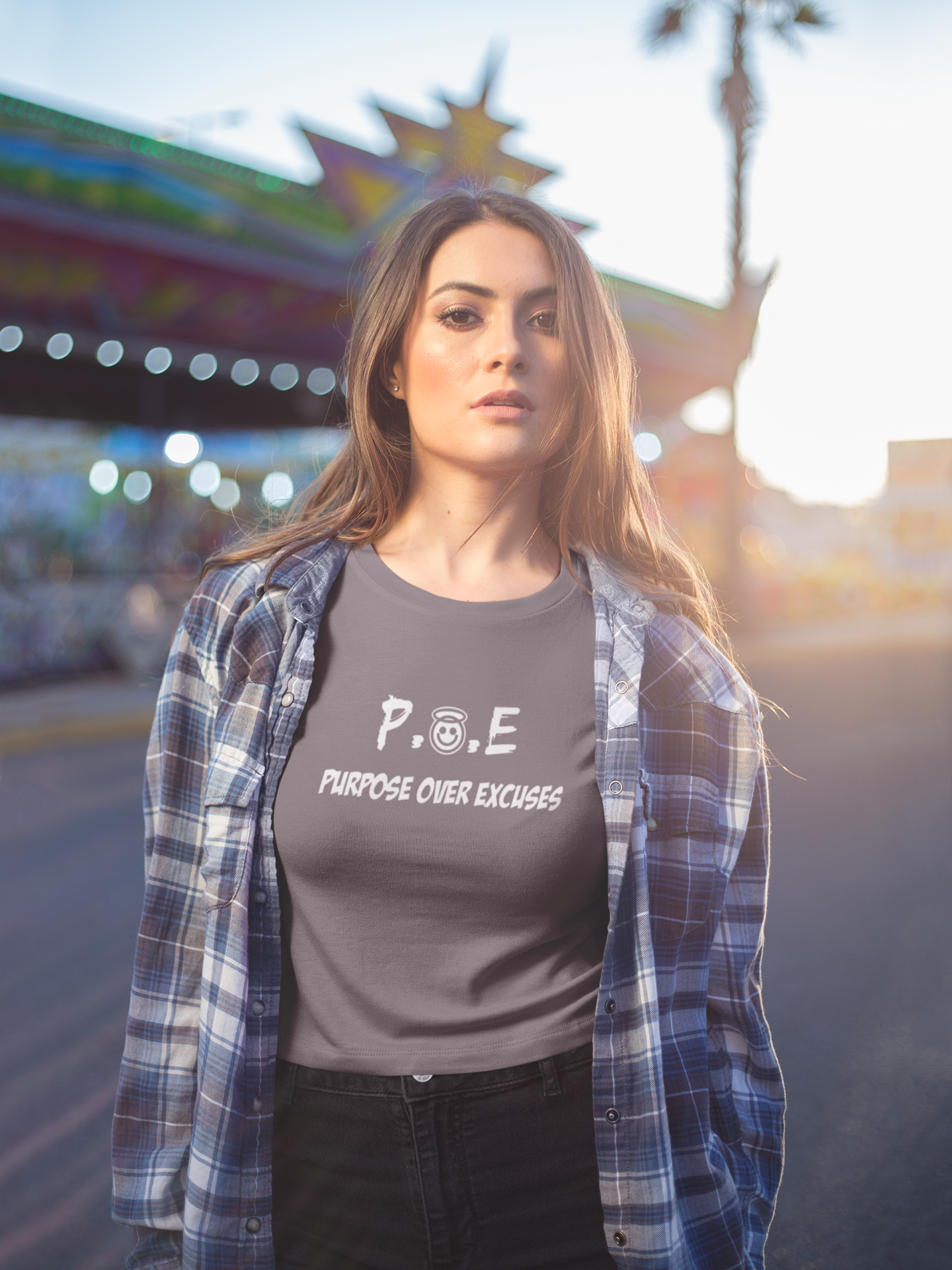 P.O.E ADULT T SHIRT DARK GREY