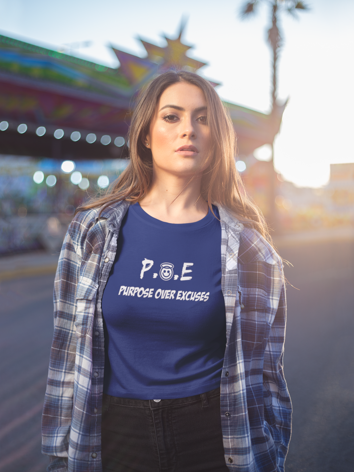 P.O.E ADULT T SHIRT ROYAL BLUE