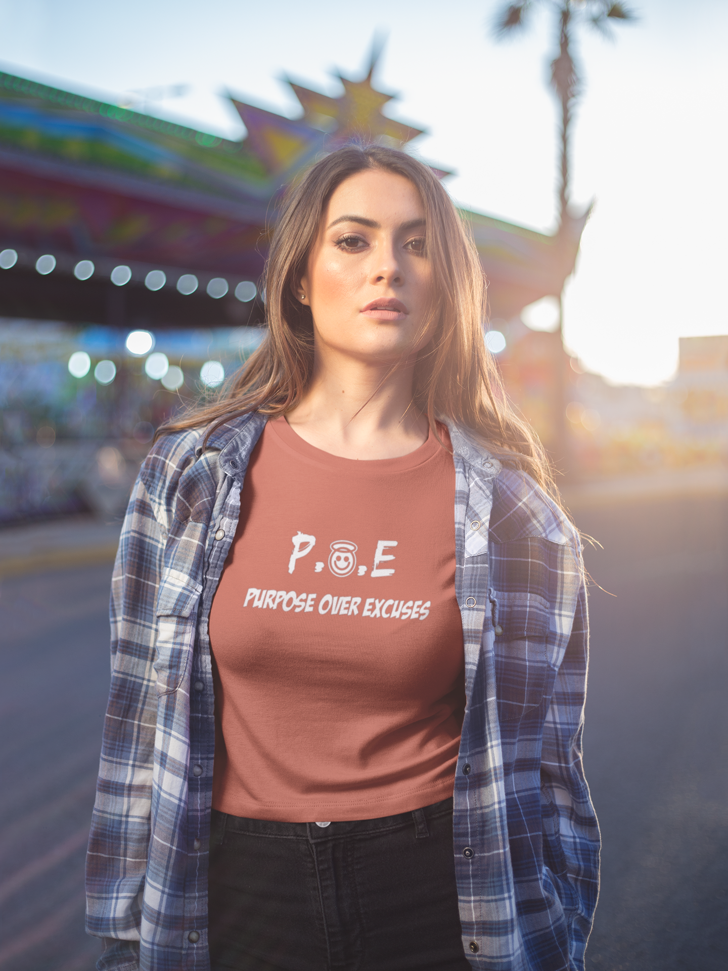 P.O.E ADULT T SHIRT SUNSET PEACH