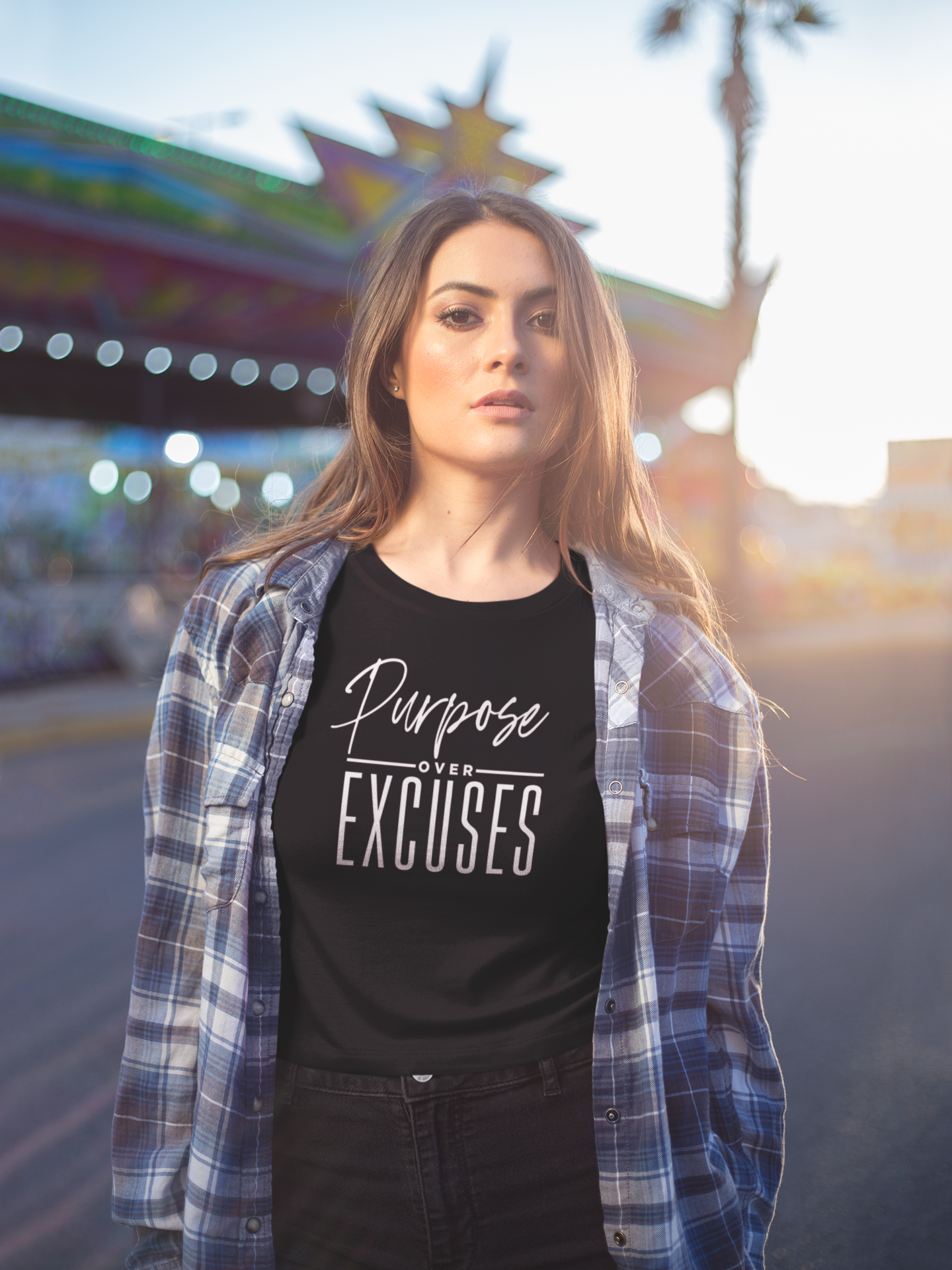 PURPOSE OVER EXCUSES ADULT T SHIRT BLACK