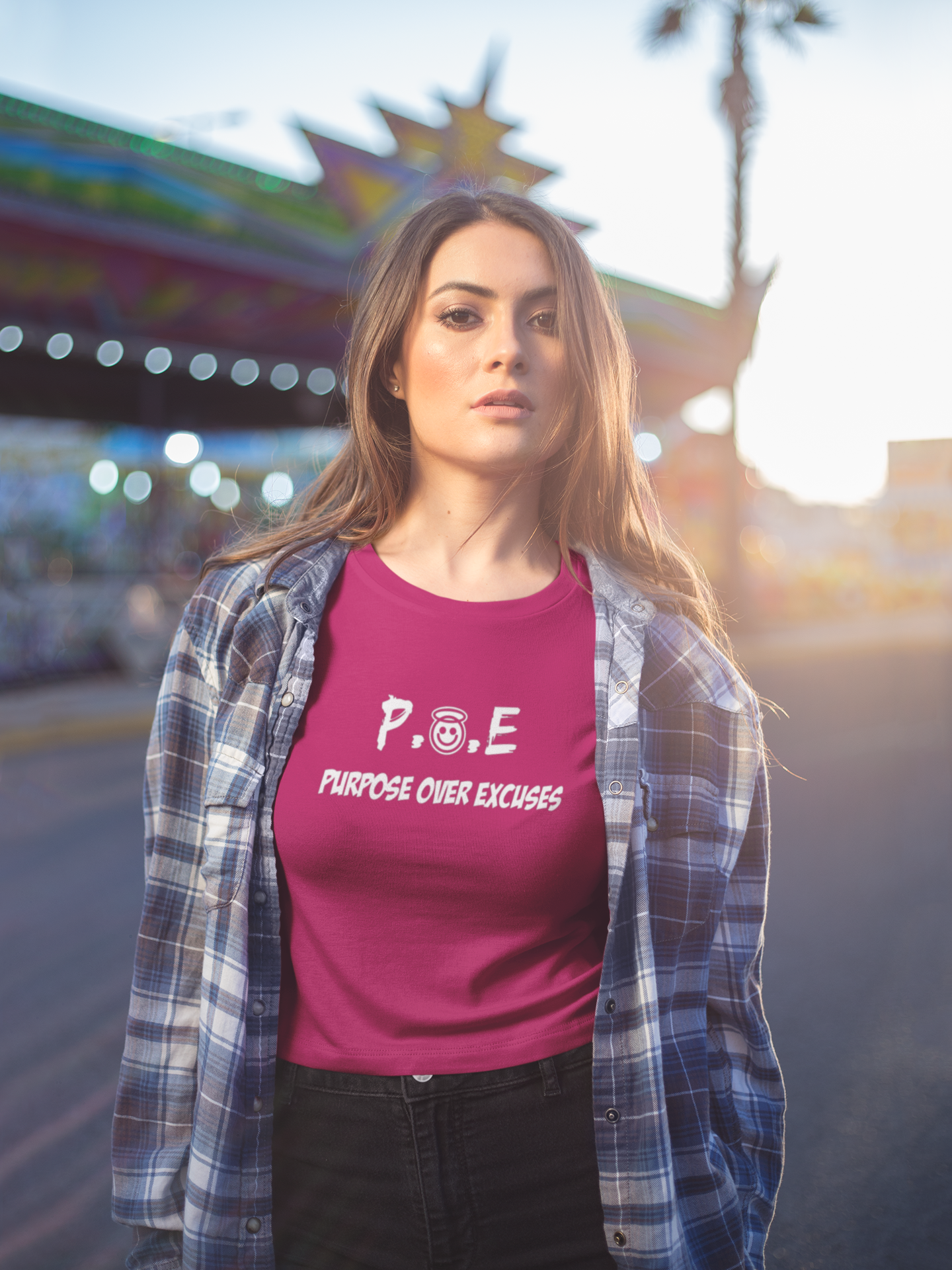 P.O.E ADULT T SHIRT BERRY PINK