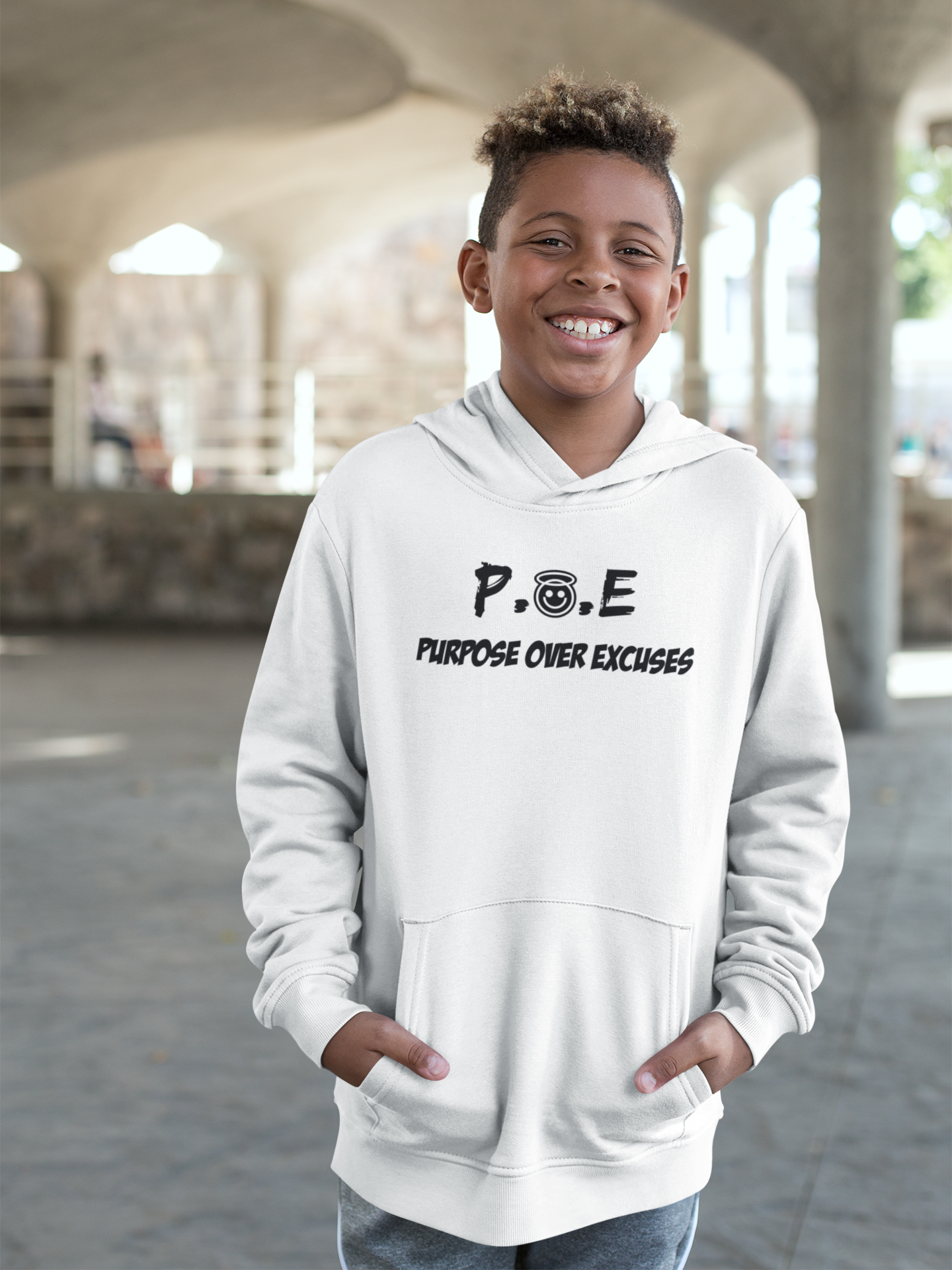 P.O.E YOUTH HOODIE WHITE