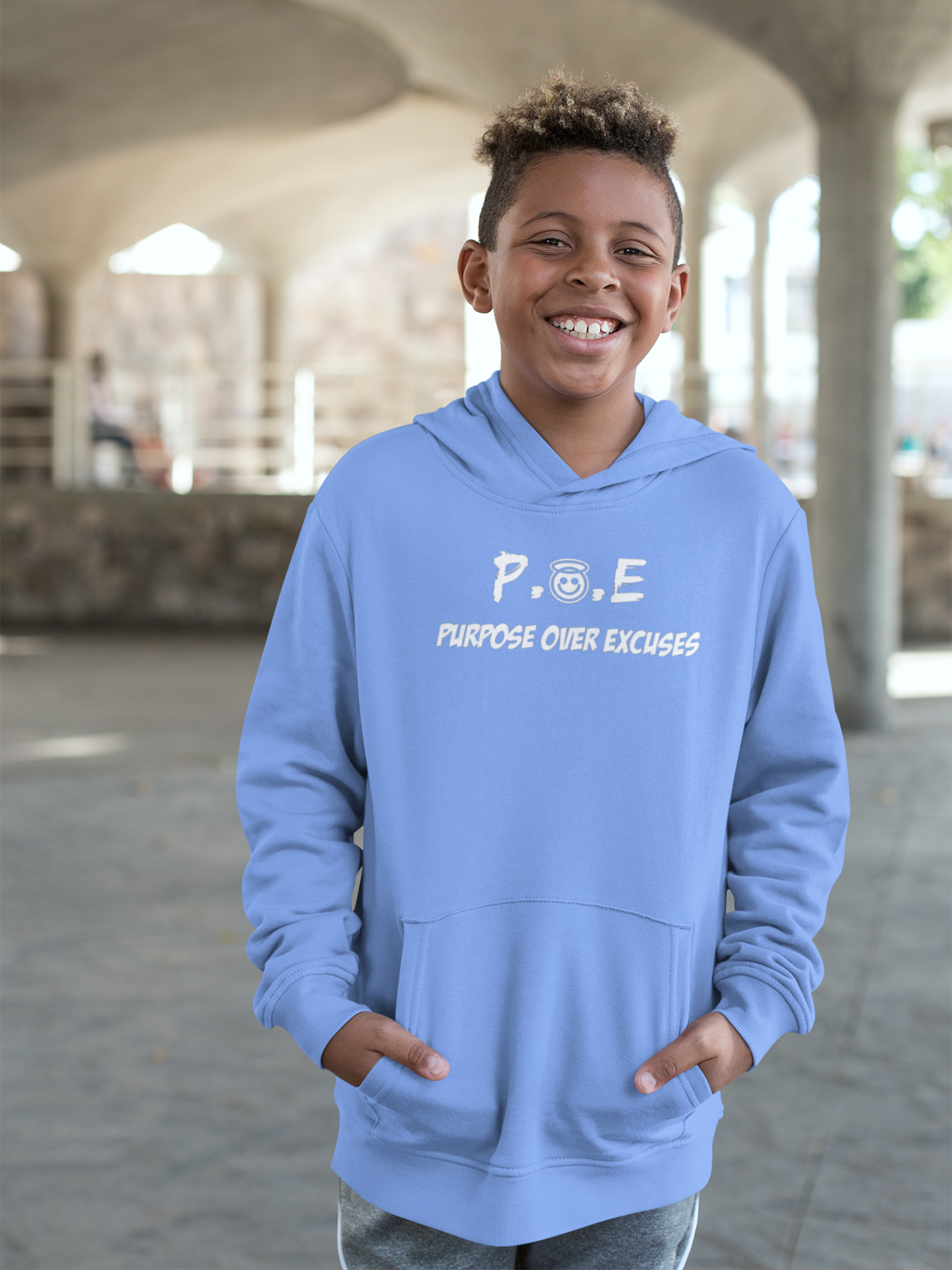 P.O.E YOUTH HOODIE CAROLINA BLUE