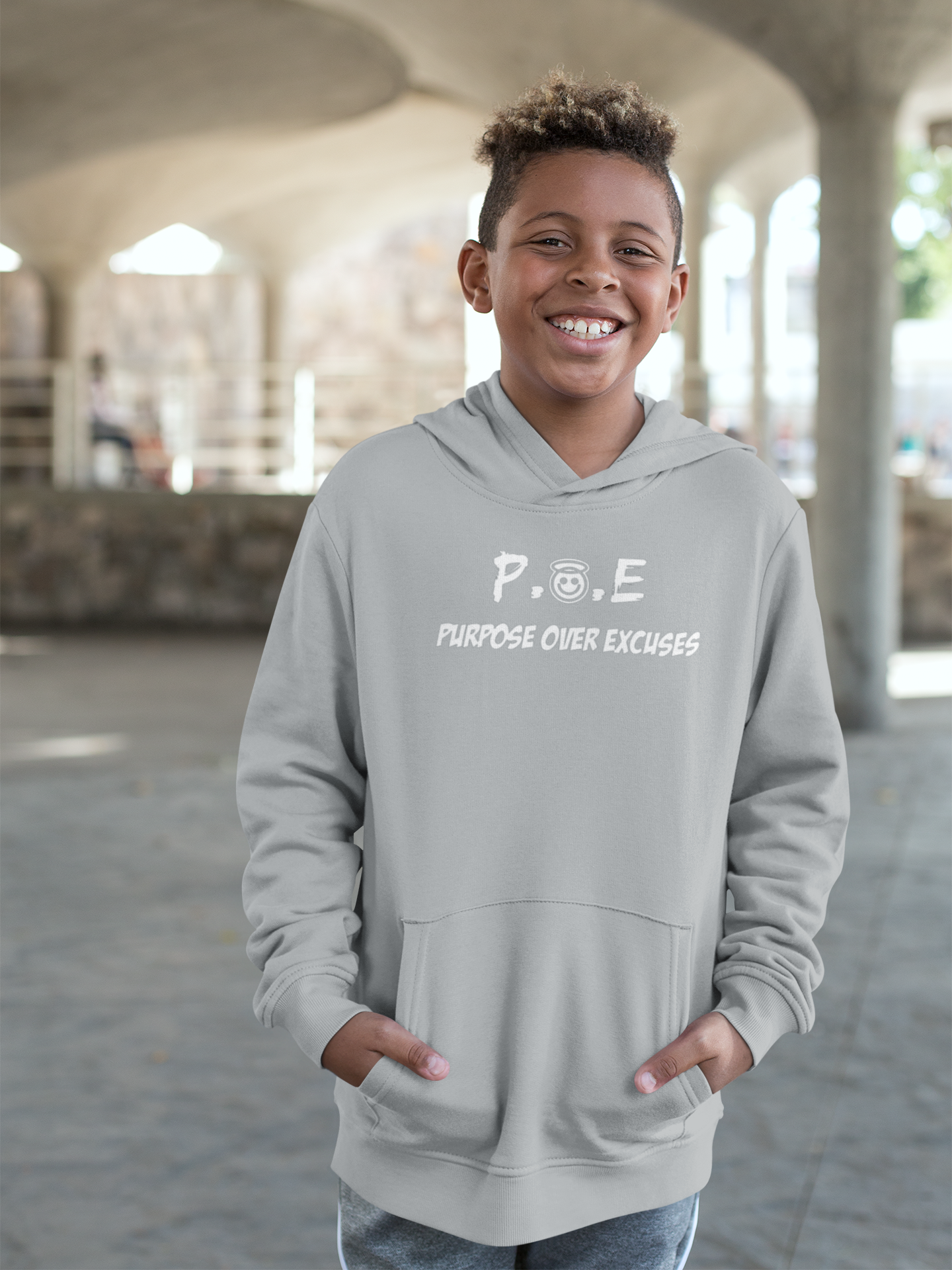 P.O.E YOUTH HOODIE SPORT GREY