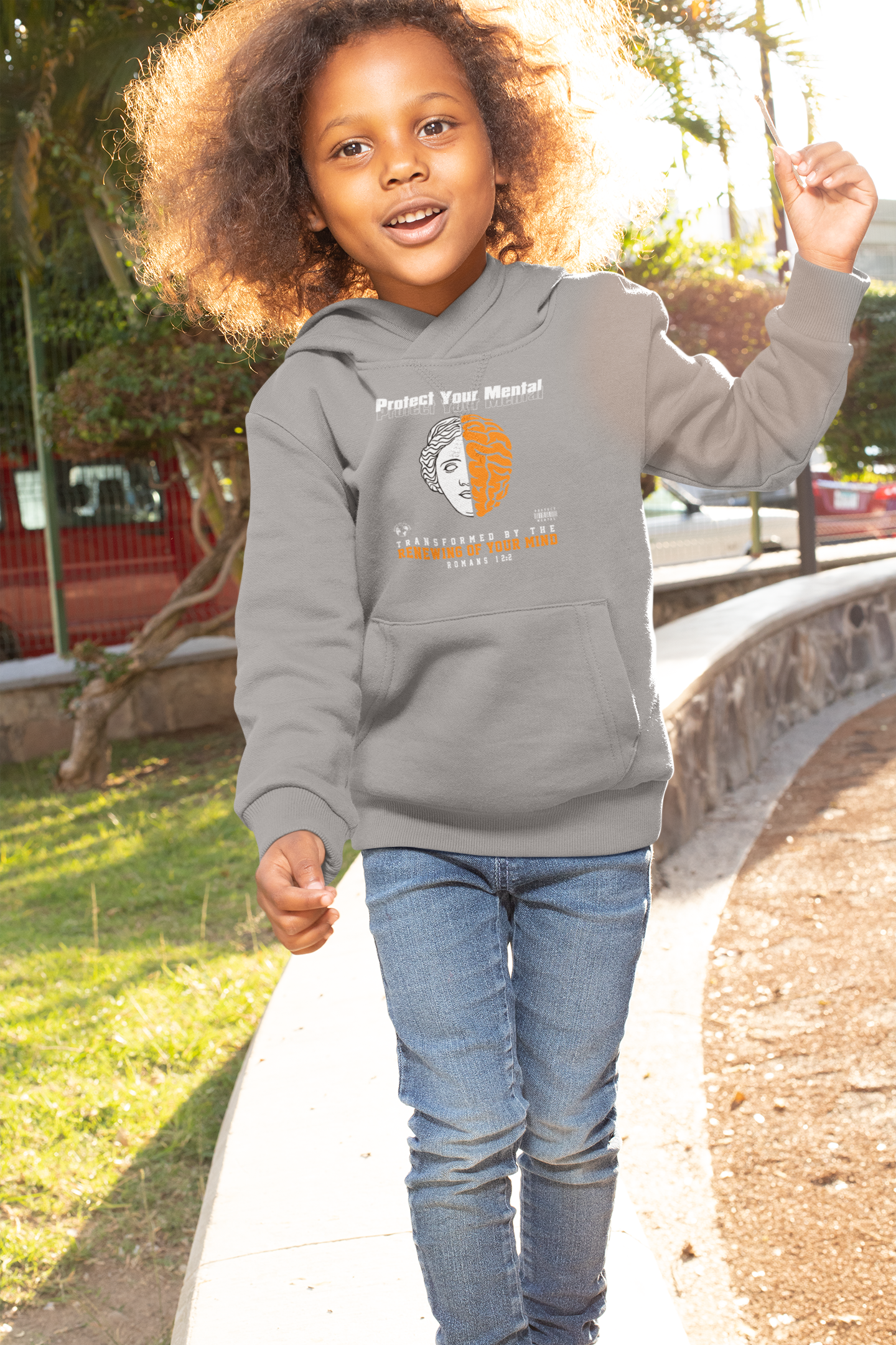 PROTECT YOUR MENTAL YOUTH HOODIE SPORT GREY