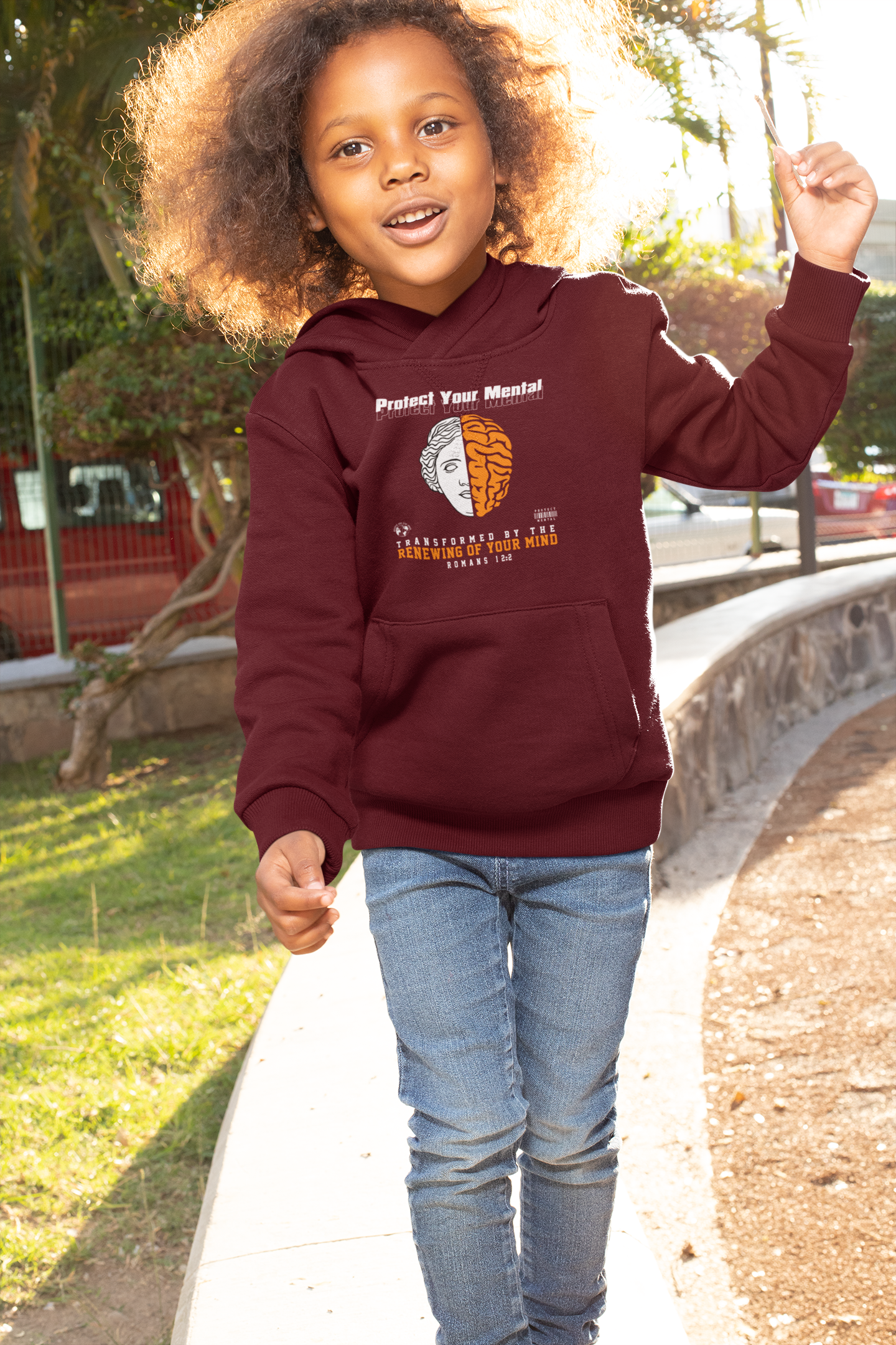 PROTECT YOUR MENTAL YOUTH HOODIE MAROON