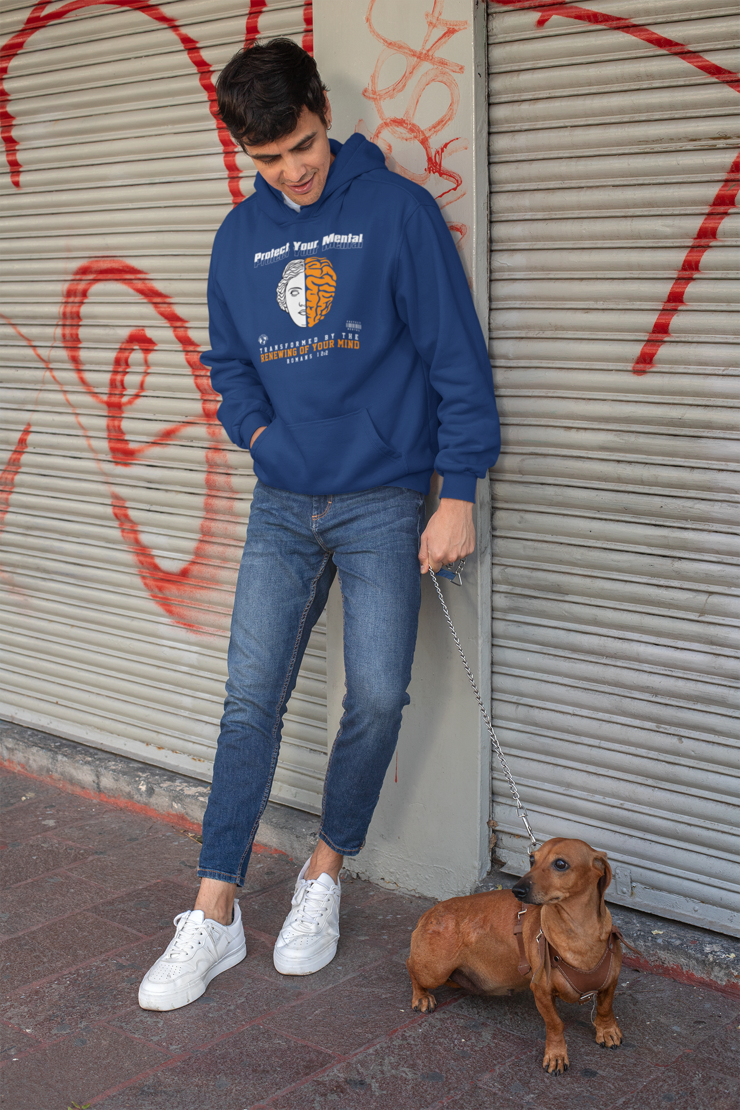 PROTECT YOUR MENTAL ADULT HOODIE NAVY BLUE