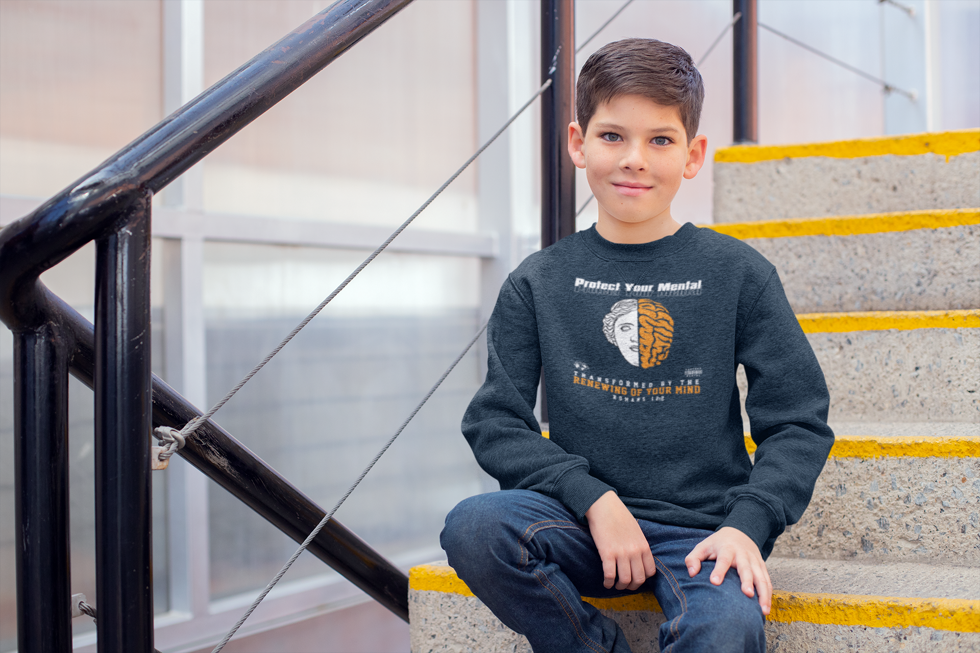 PROTECT YOUR MENTAL YOUTH SWEATSHIRT NAVY BLUE