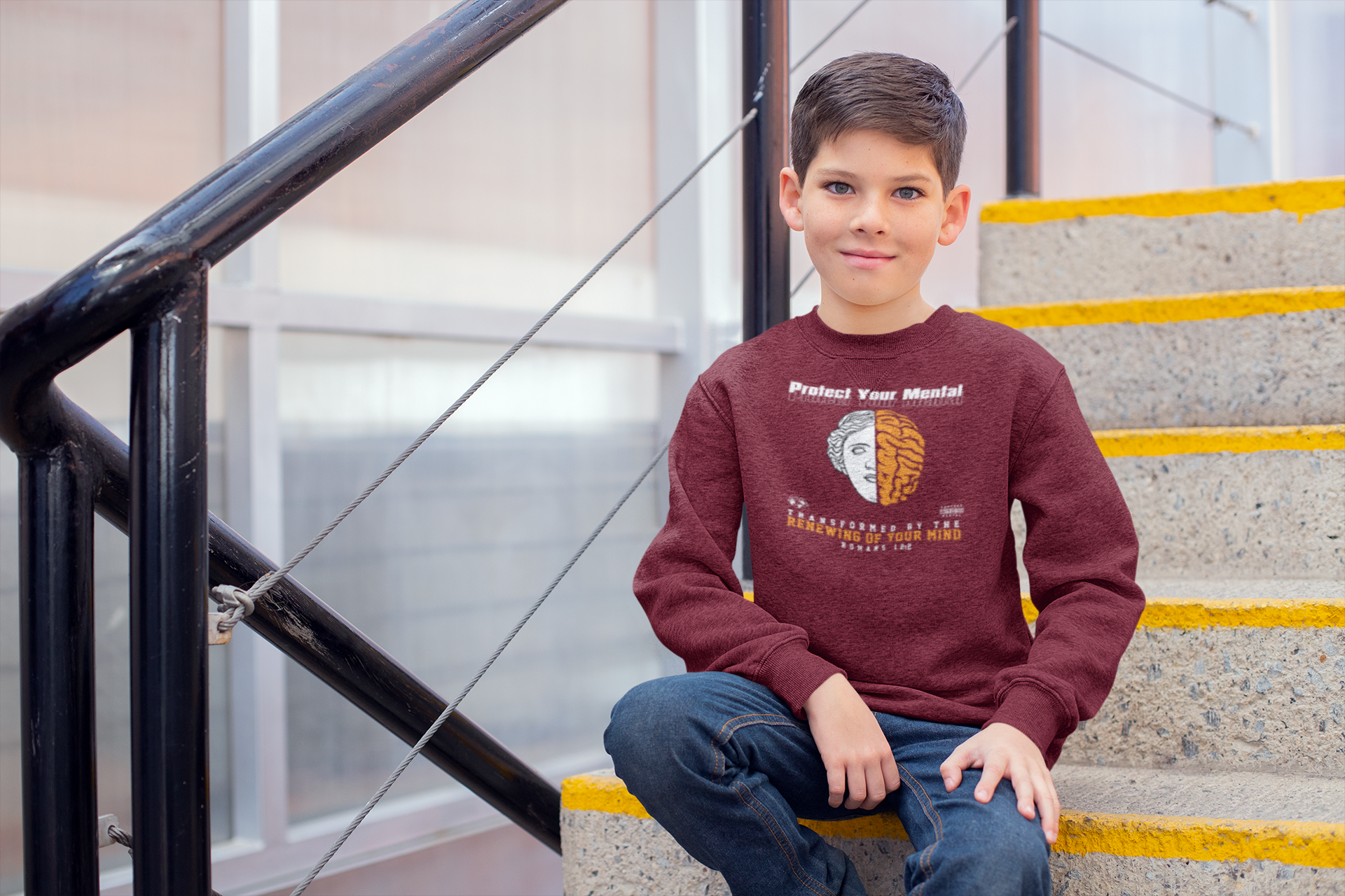 PROTECT YOUR MENTAL YOUTH SWEATSHIRT MAROON