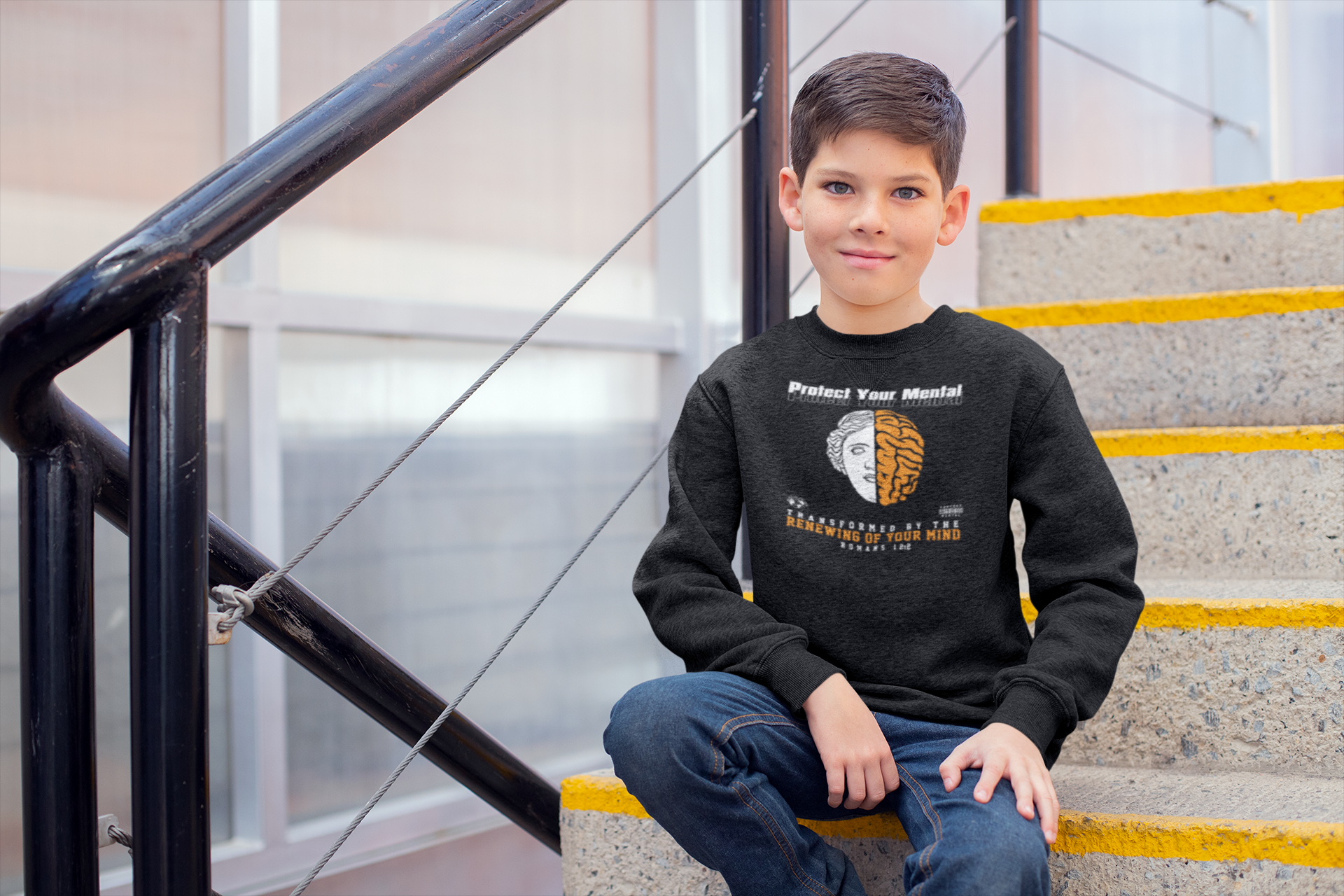 Protect Your Mental Sweatshirt Youth Black