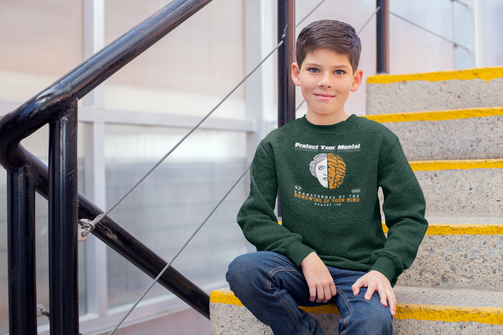 PROTECT YOUR MENTAL YOUTH SWEATSHIRT FOREST GREEN