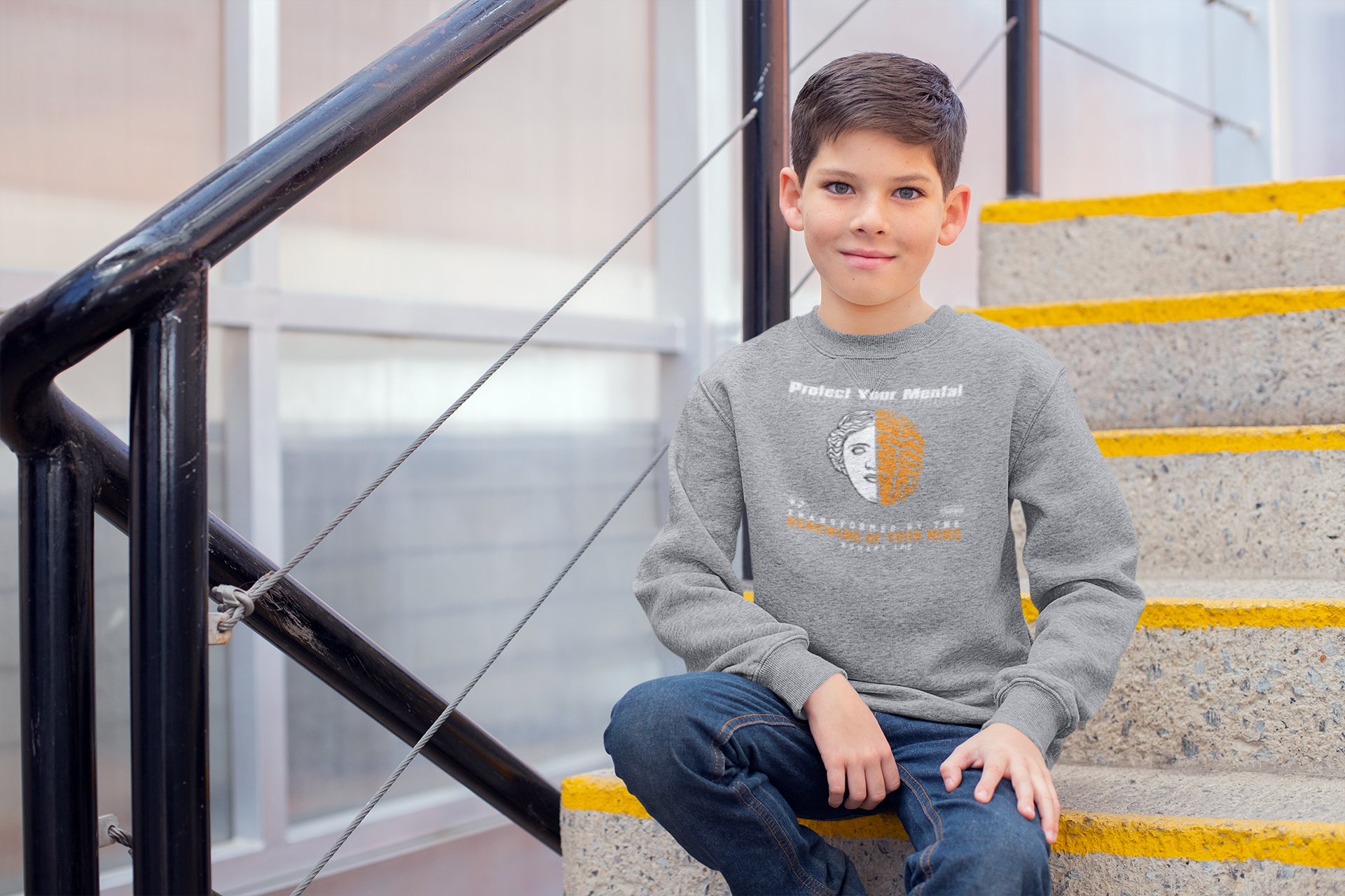PROTECT YOUR MENTAL YOUTH SWEATSHIRT SPORT GREY