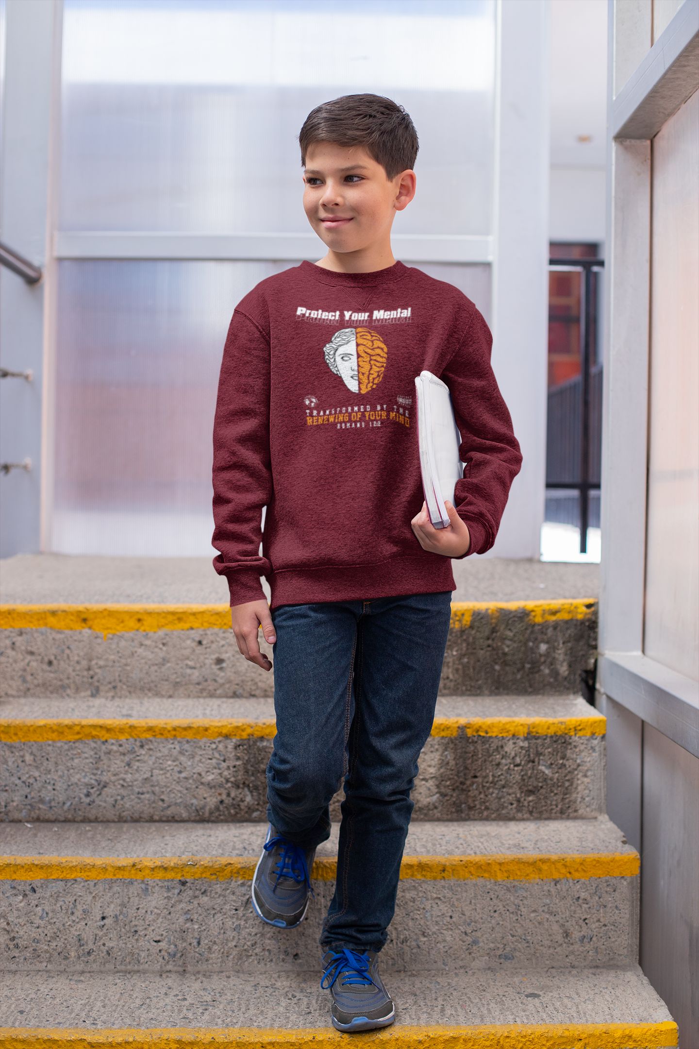 PROTECT YOUR MENTAL YOUTH SWEATSHIRT MAROON