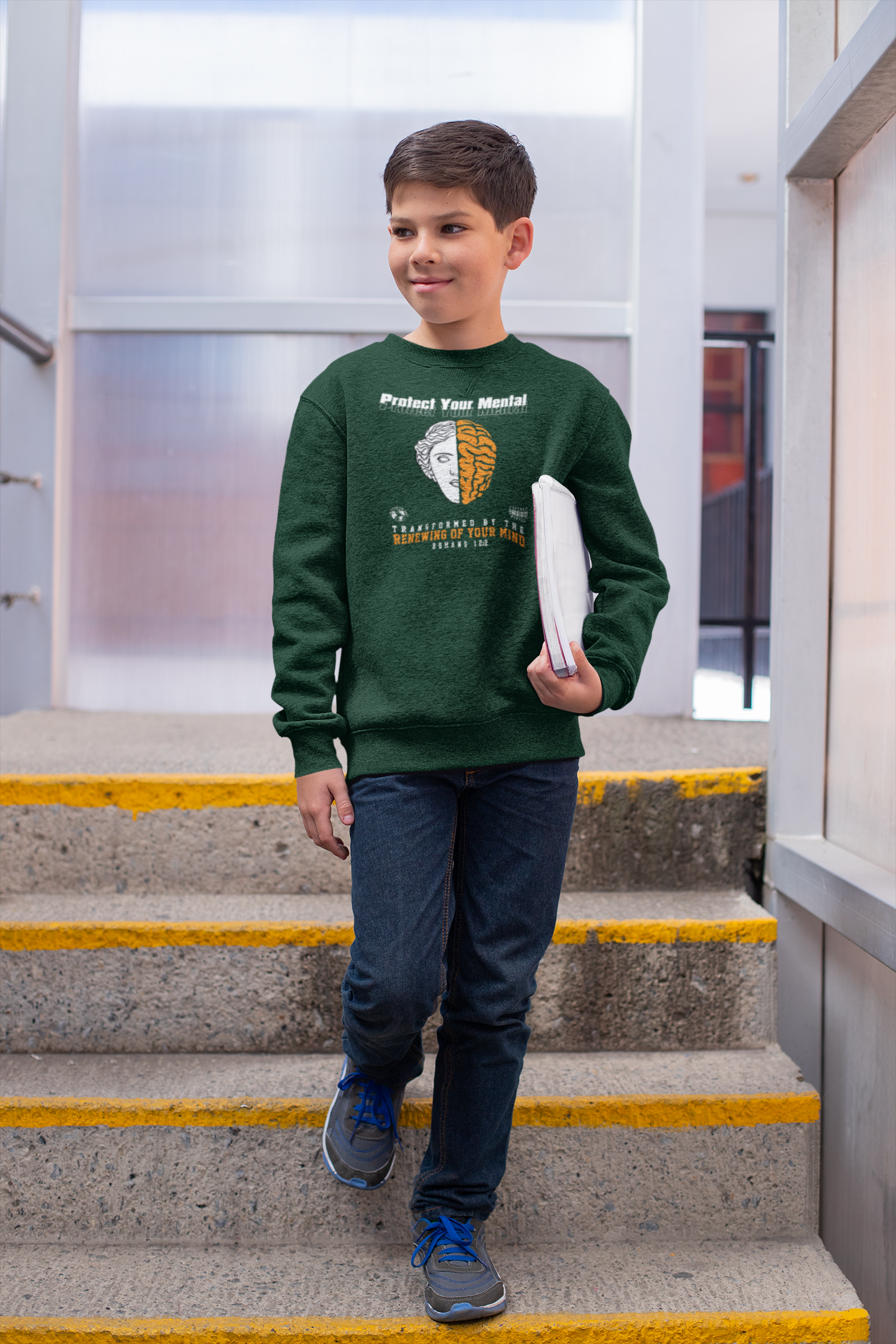 PROTECT YOUR MENTAL YOUTH SWEATSHIRT FOREST GREEN