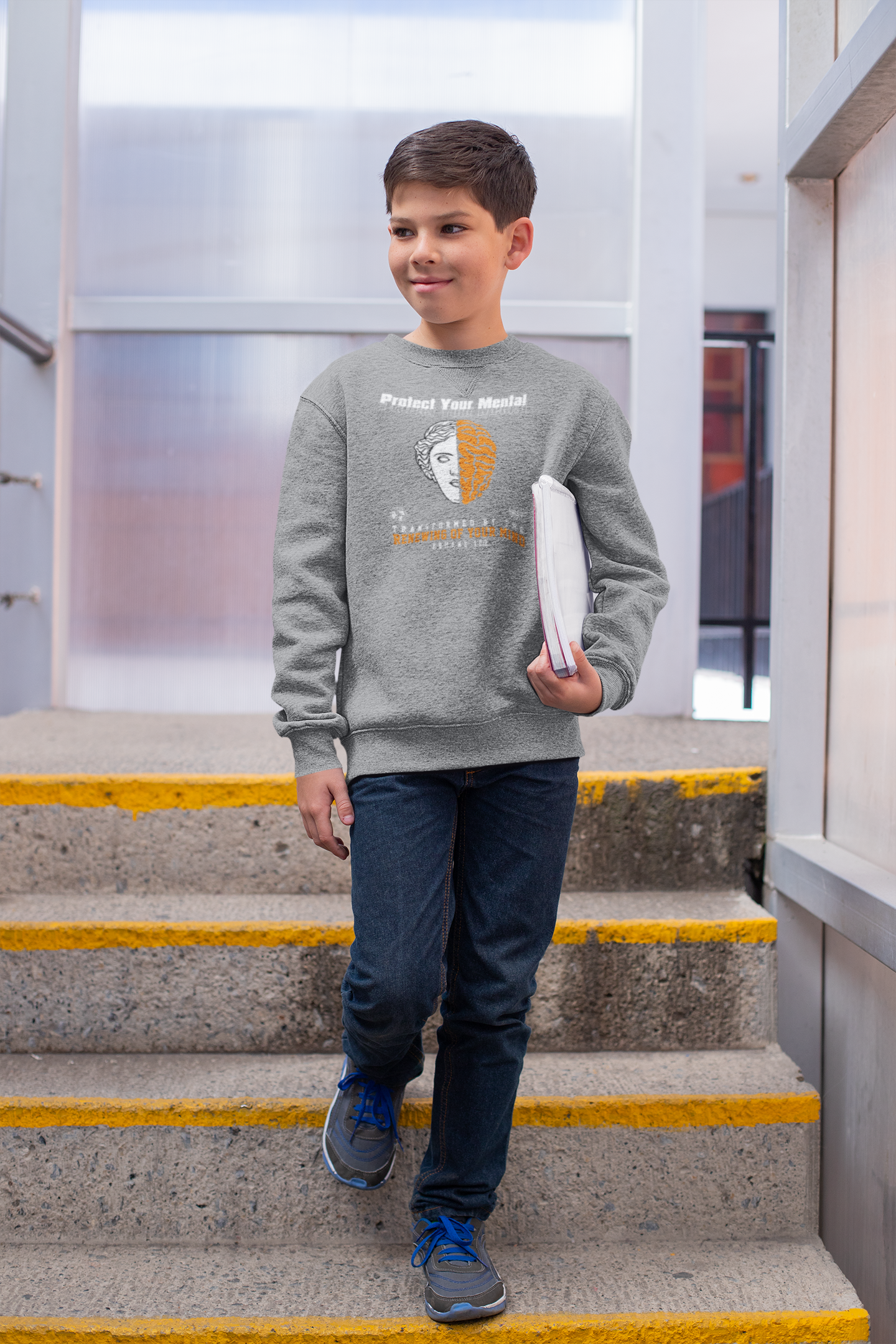 PROTECT YOUR MENTAL YOUTH SWEATSHIRT SPORT GREY