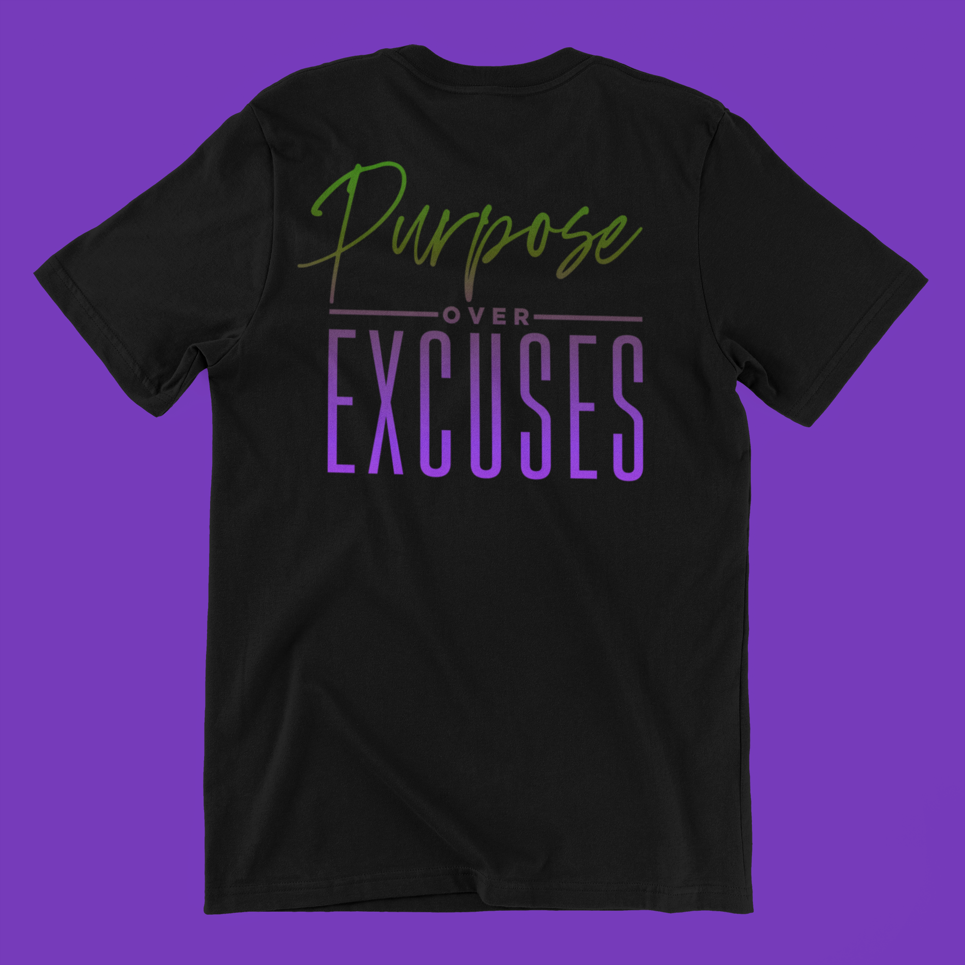 Purpose Over Excuses Green Panther Adult T-shirt Black (special)