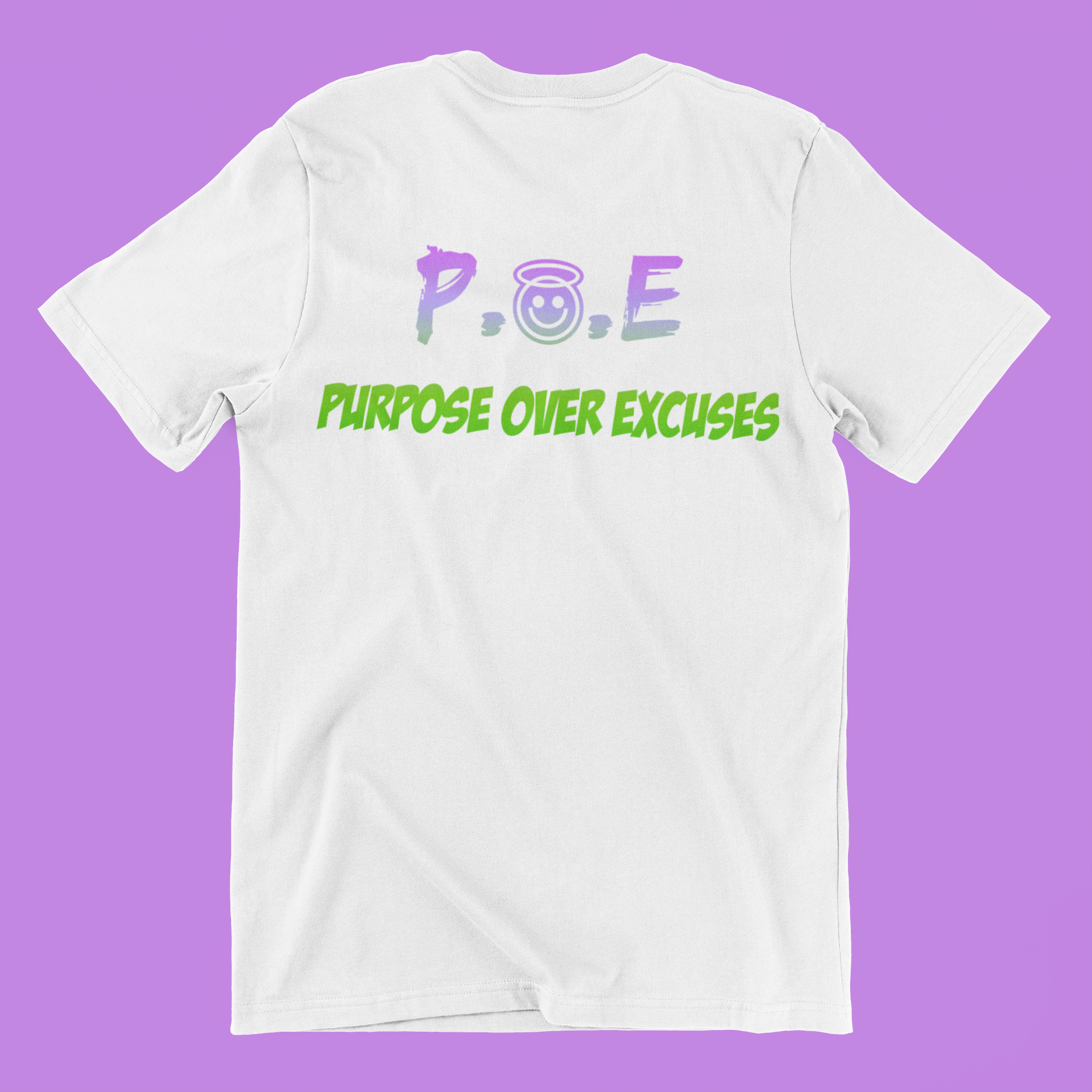 P.O.E Purple Lime T- Shirt Adult White (special)