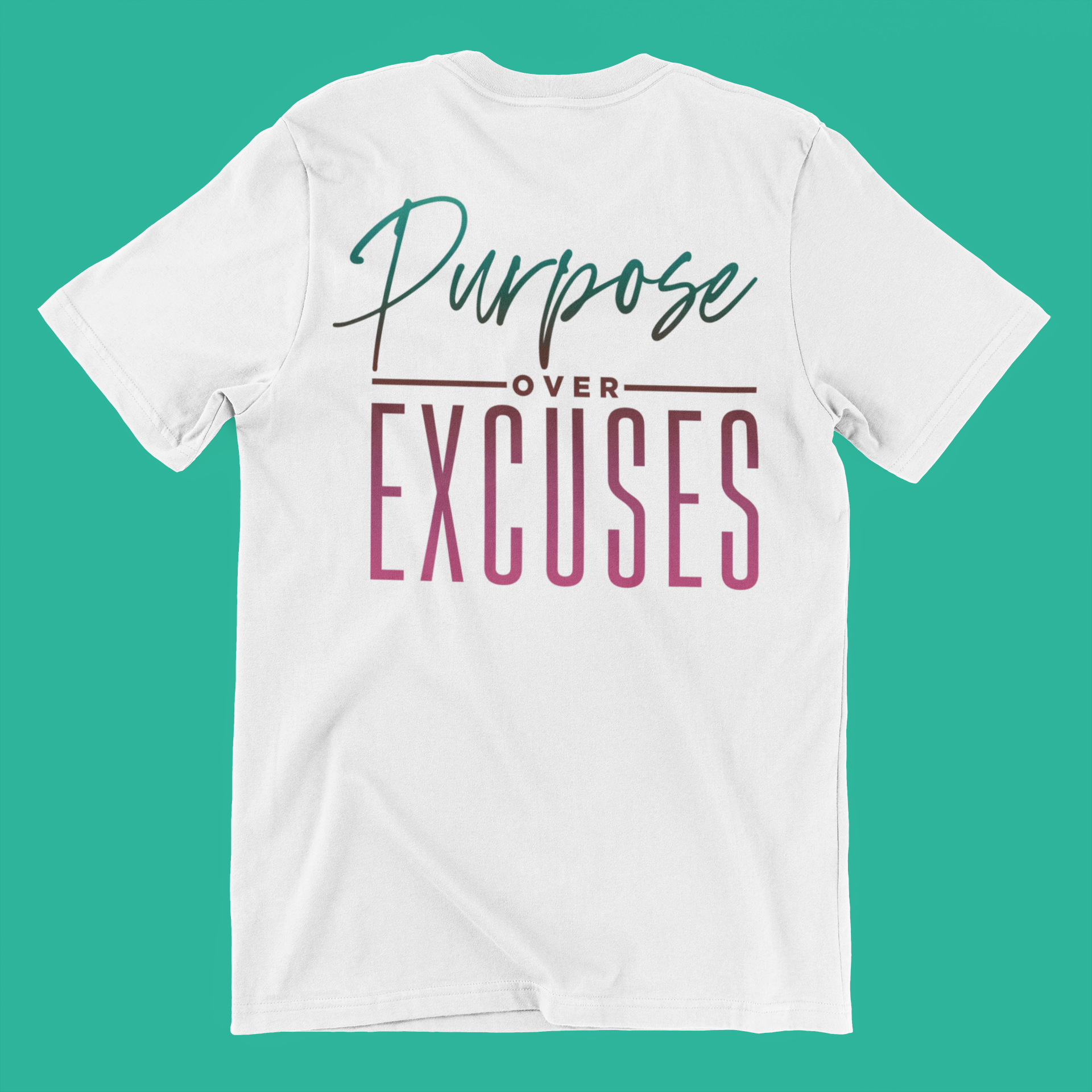 Purpose Over Excuses Melon Drop T-shirt Adult White (special)