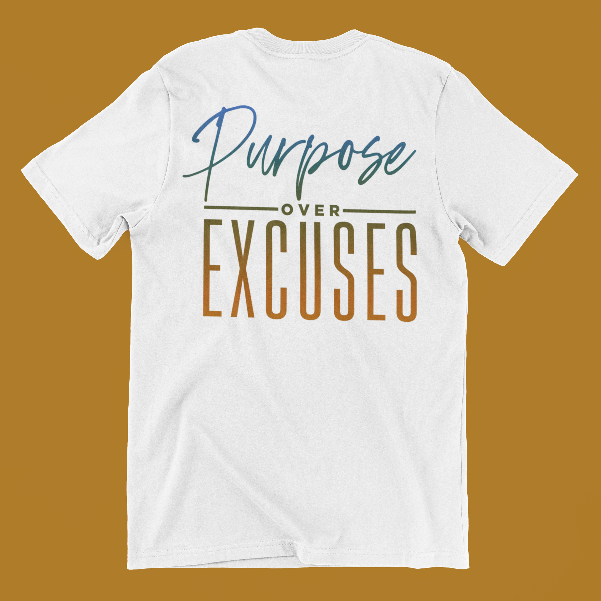 Purpose Over Excuses Blue Bear Jr T-shirt Adult White (special)