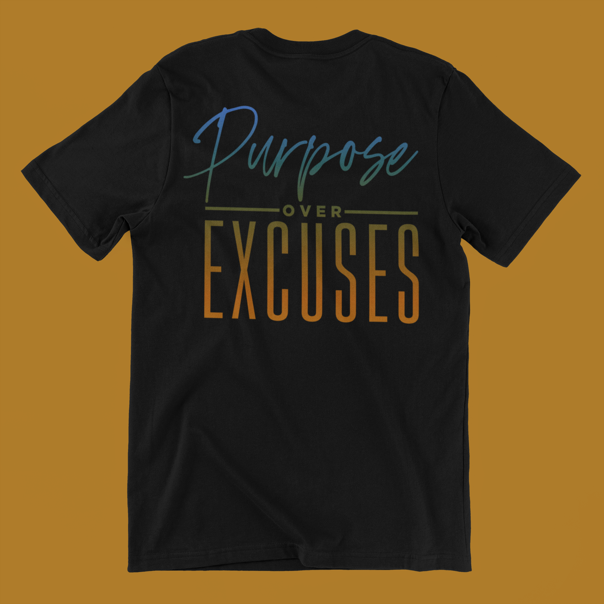 Purpose Over Excuses Blue Bear Jr T-shirt Adult Black (special)