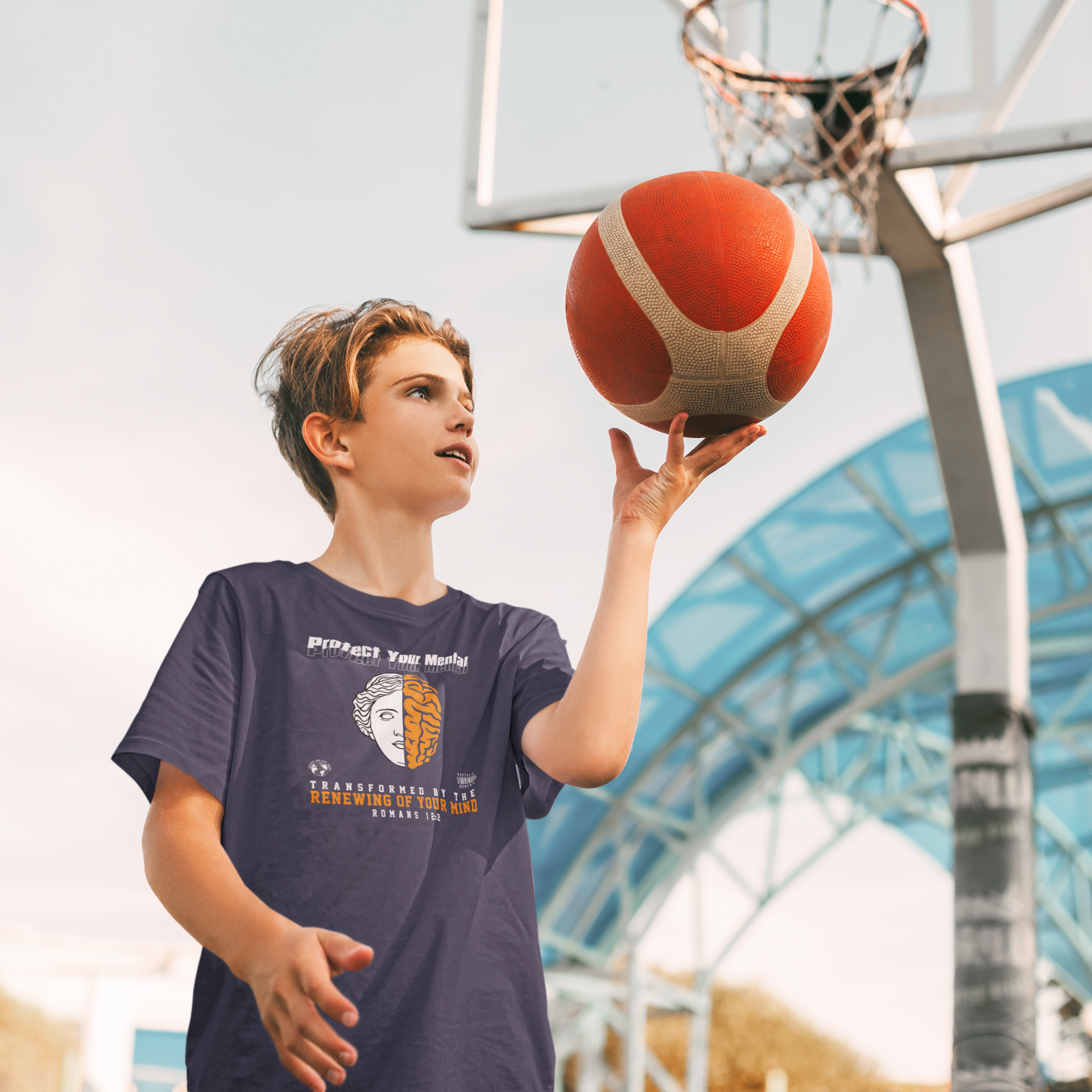 PROTECT YOUR MENTAL YOUTH T-SHIRT NAVY BLUE